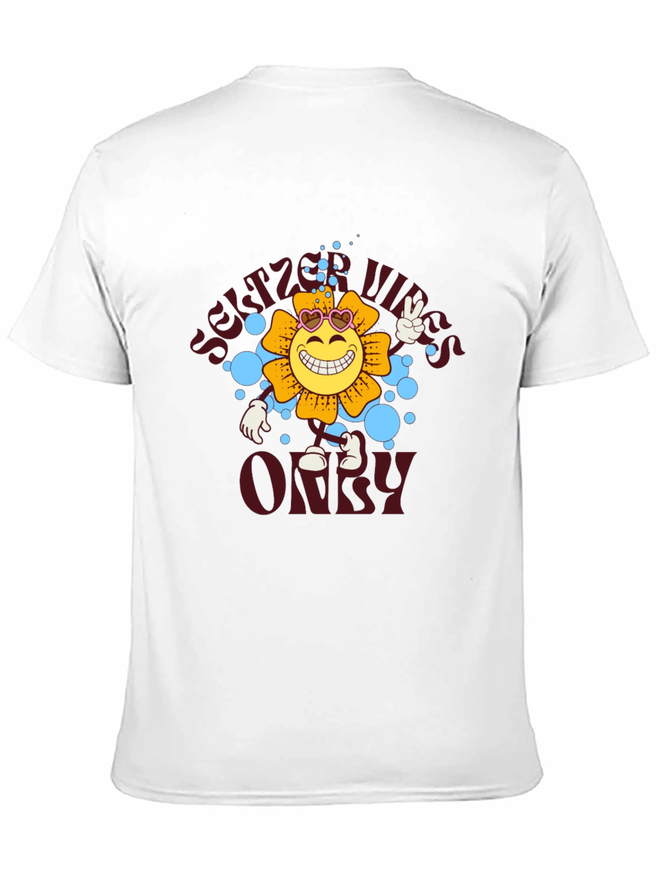 Black Seltzer Vibes Only Graphic Tee - Smiley Flower view 11