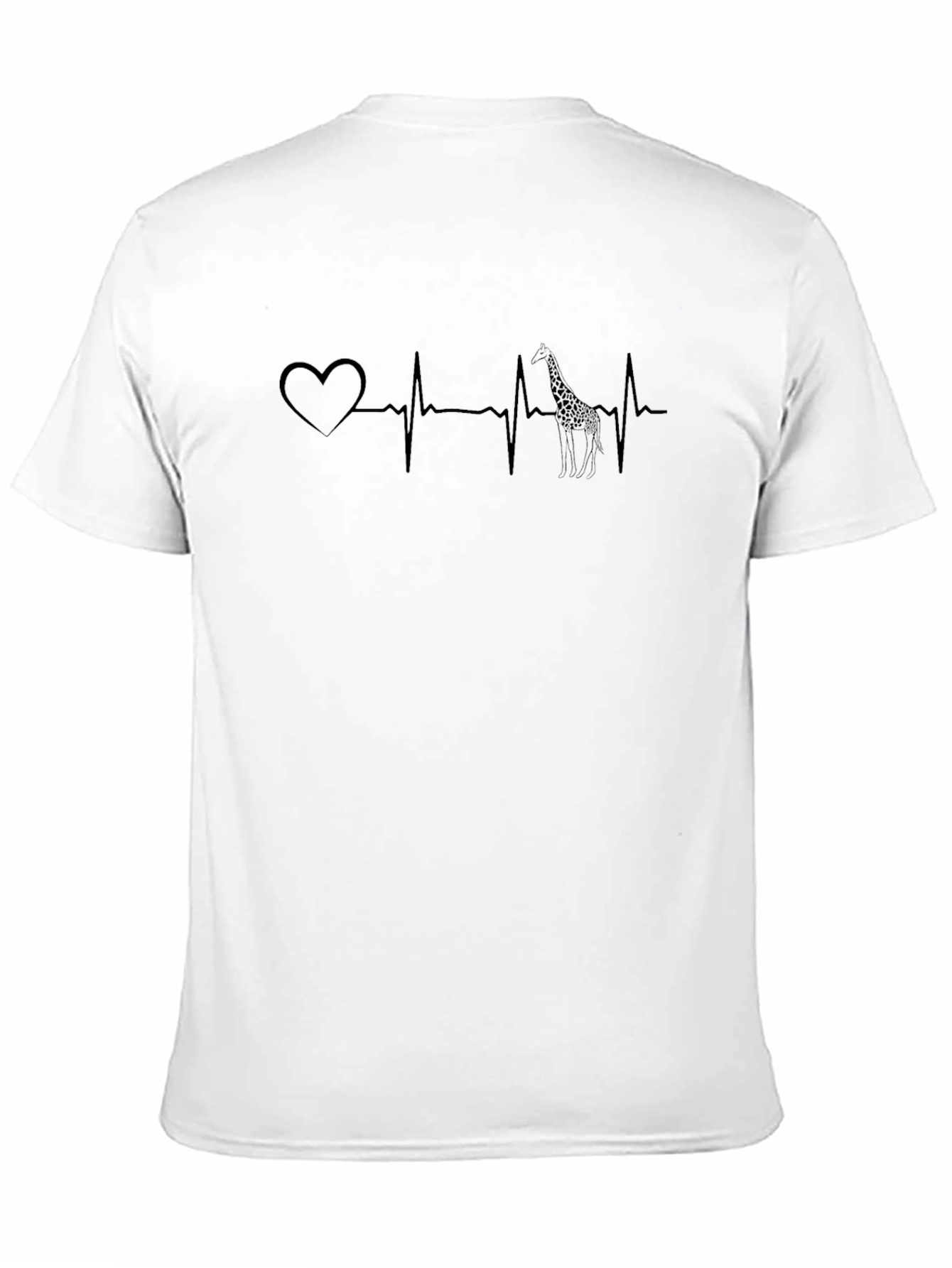 Black Heartbeat Giraffe Graphic T-Shirt - Men's Black Tee view 11
