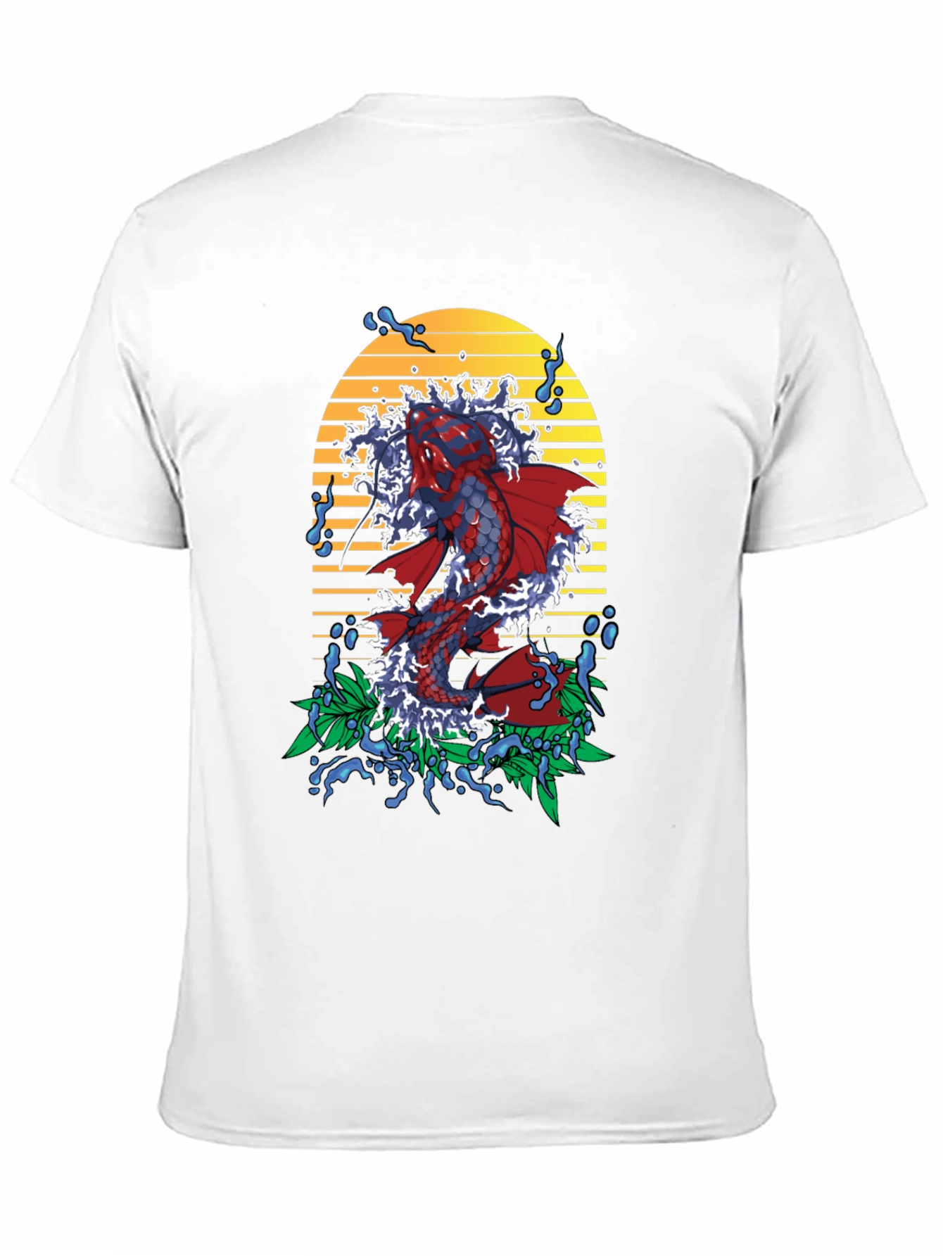 Black Koi Fish Graphic Tee - Men's Black T-Shirt view 11