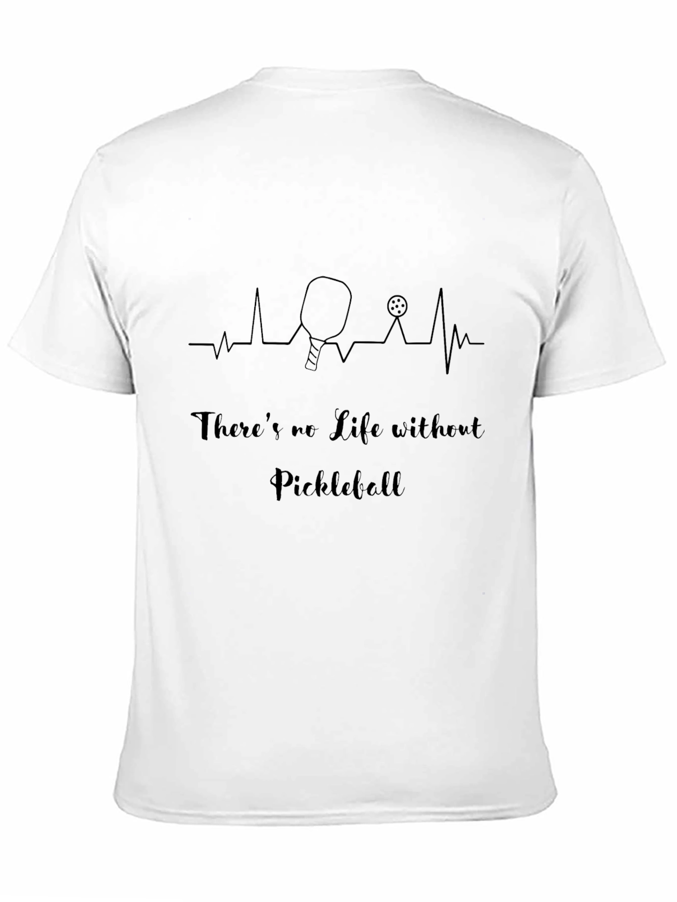 Black Pickleball Heartbeat T-Shirt view 11