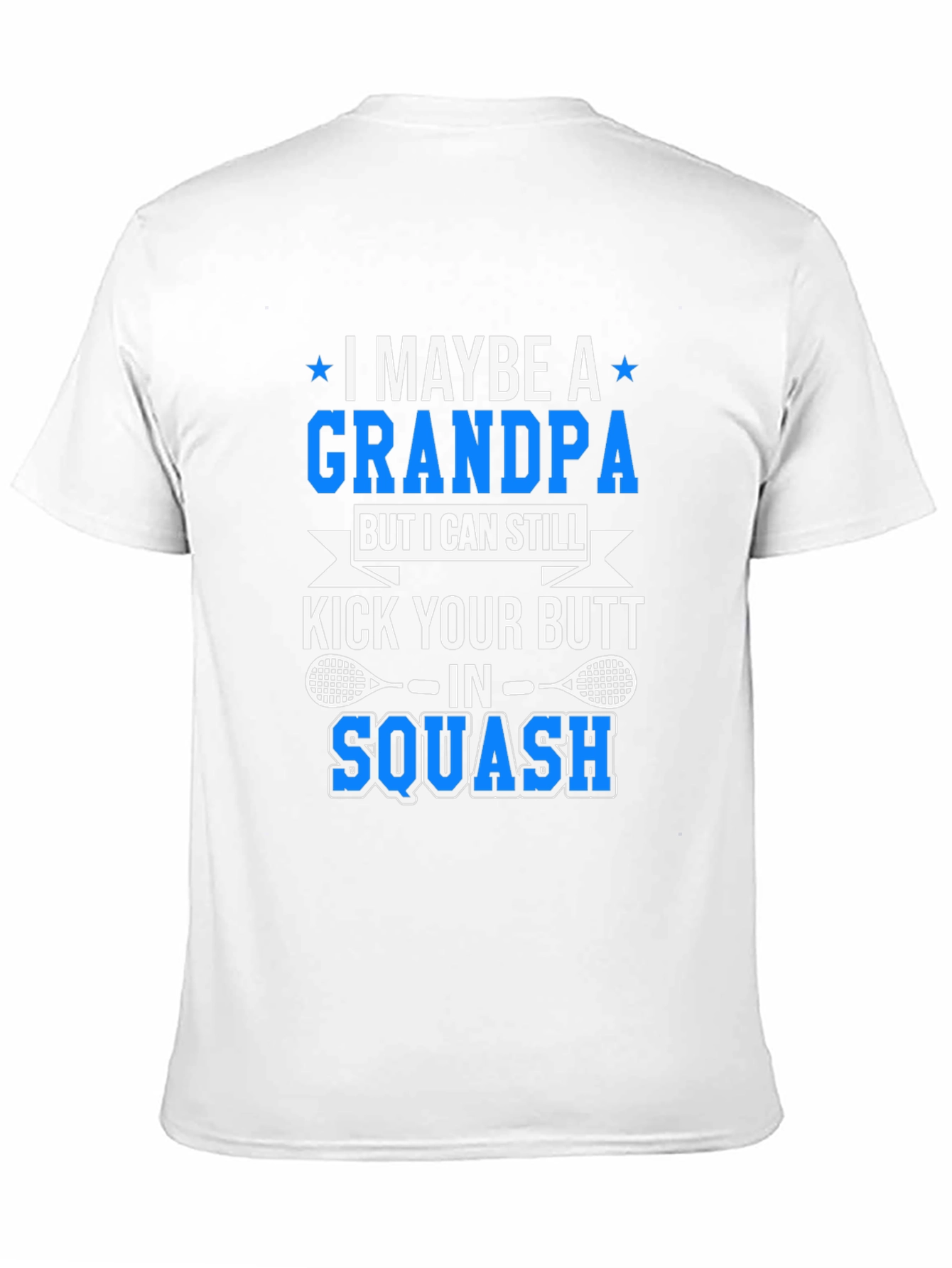 Black Grandpa Squash Player T-Shirt - Kick Your Butt! view 11