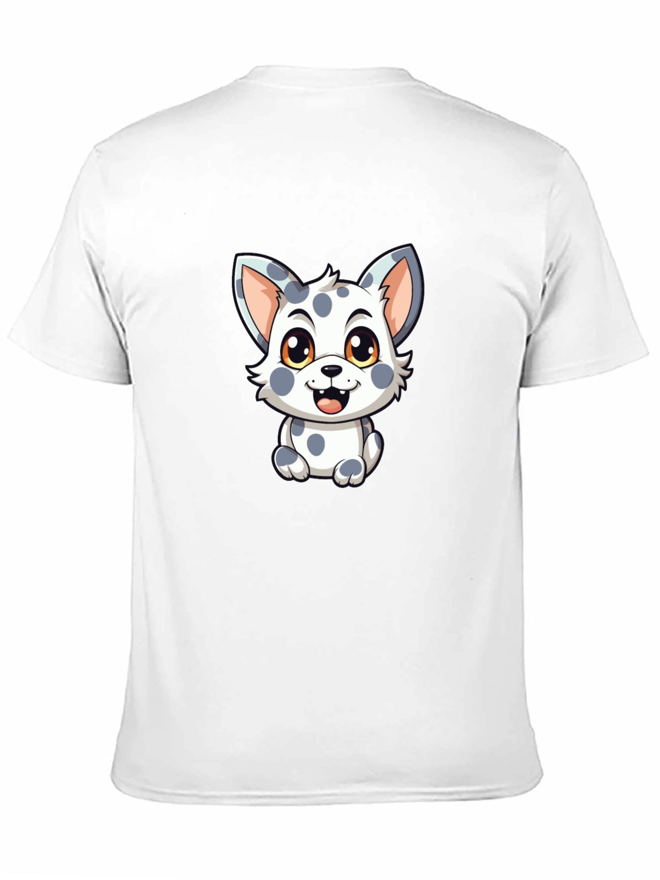 Black Cute Spotted Puppy Graphic Black T-Shirt view 11