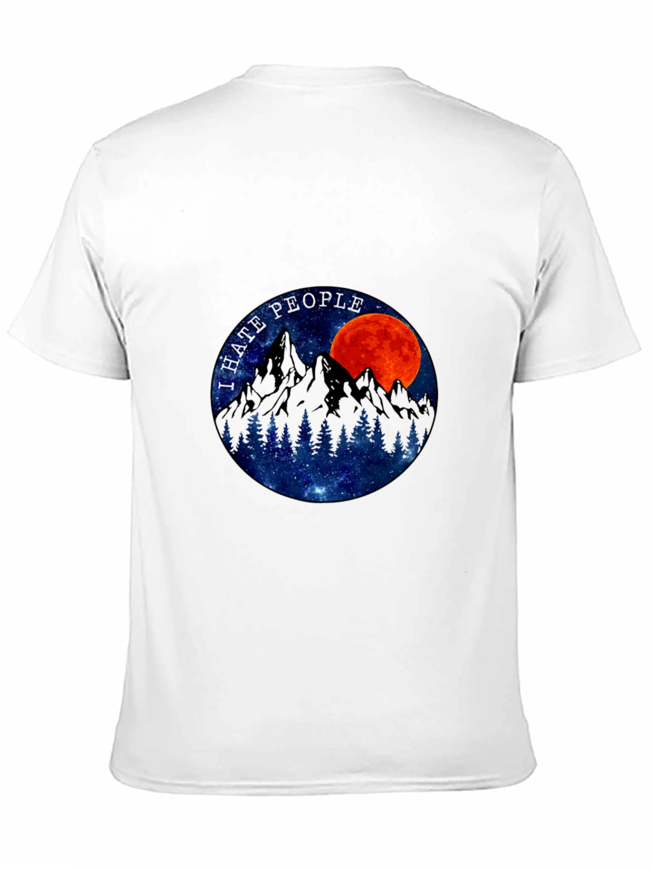 I Hate People Graphic T-Shirt - Moon & Mountains - 11