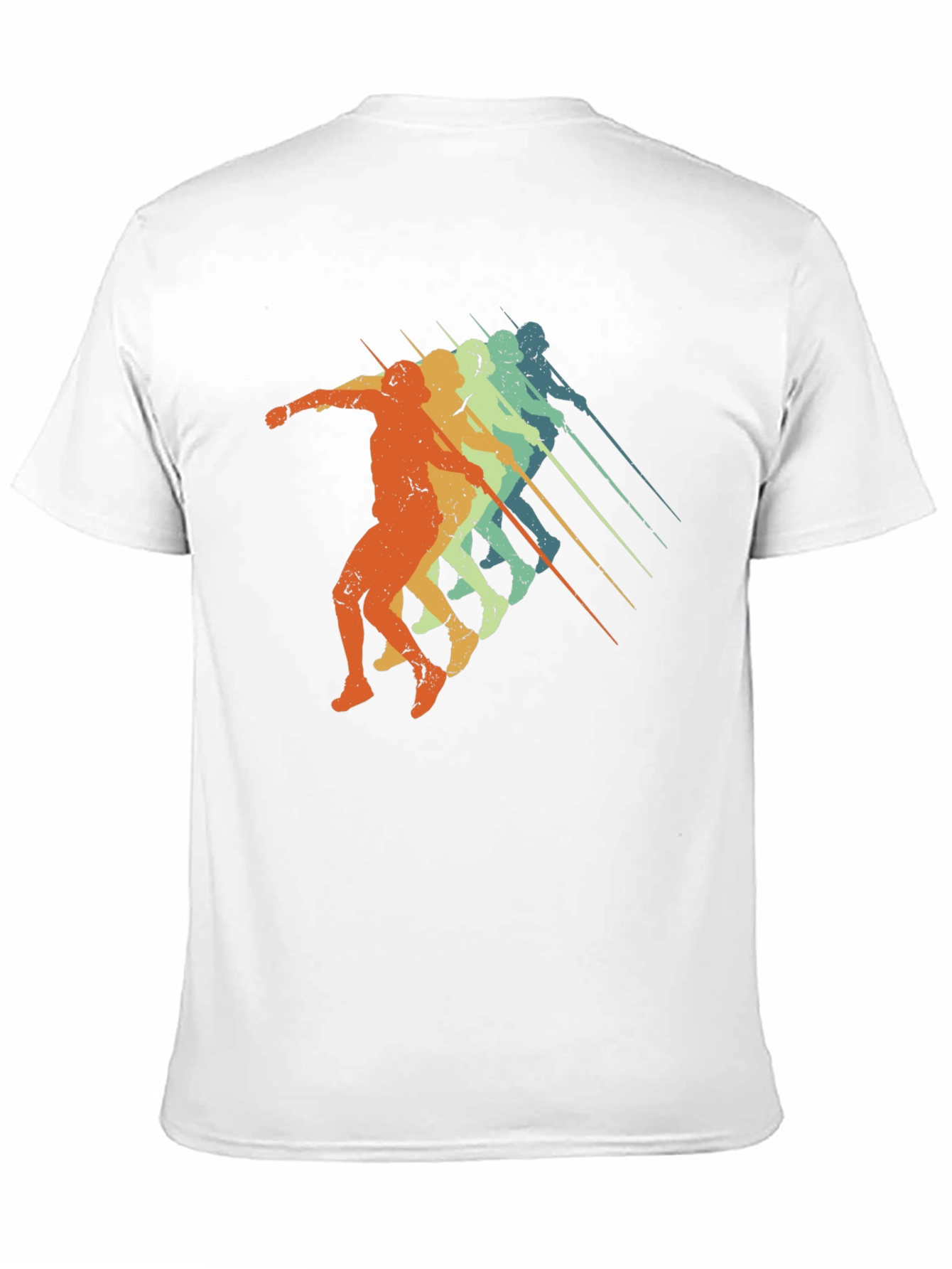 Black Retro Javelin Thrower Tee - Black Graphic T-Shirt view 11