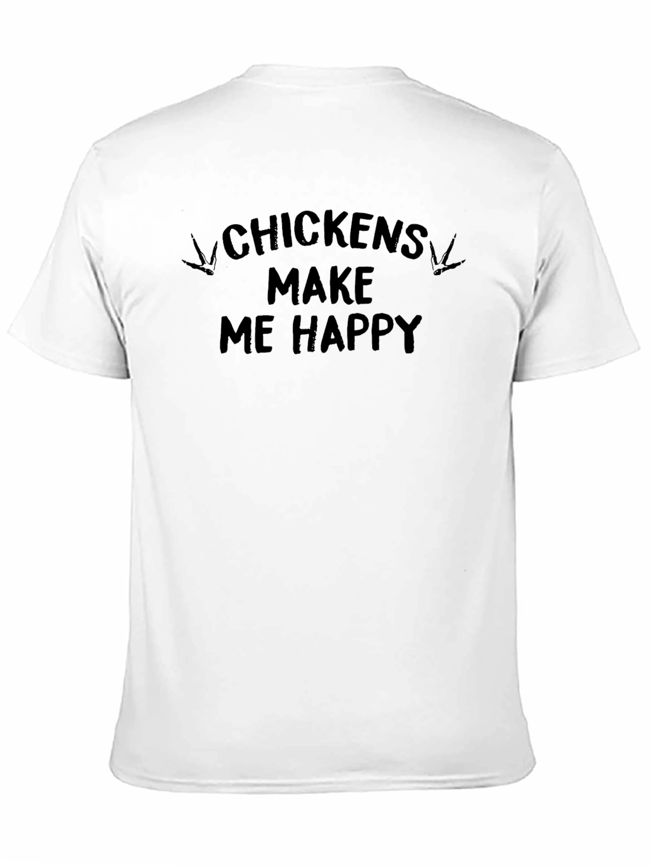 Chickens Make Me Happy Black Graphic T-Shirt - 11