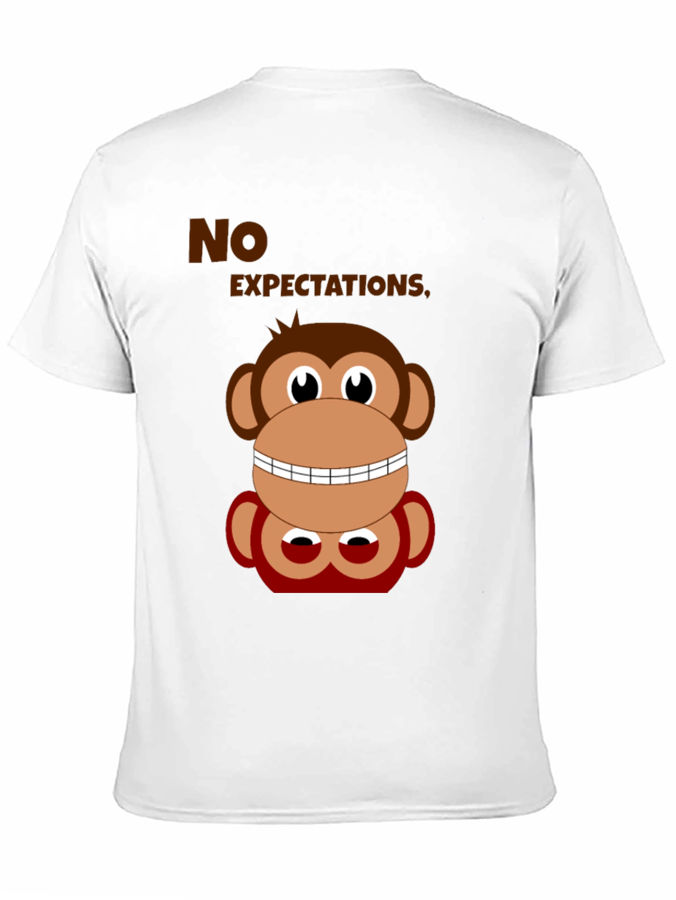 Black Funny Monkey No Expectations Graphic Tee view 11