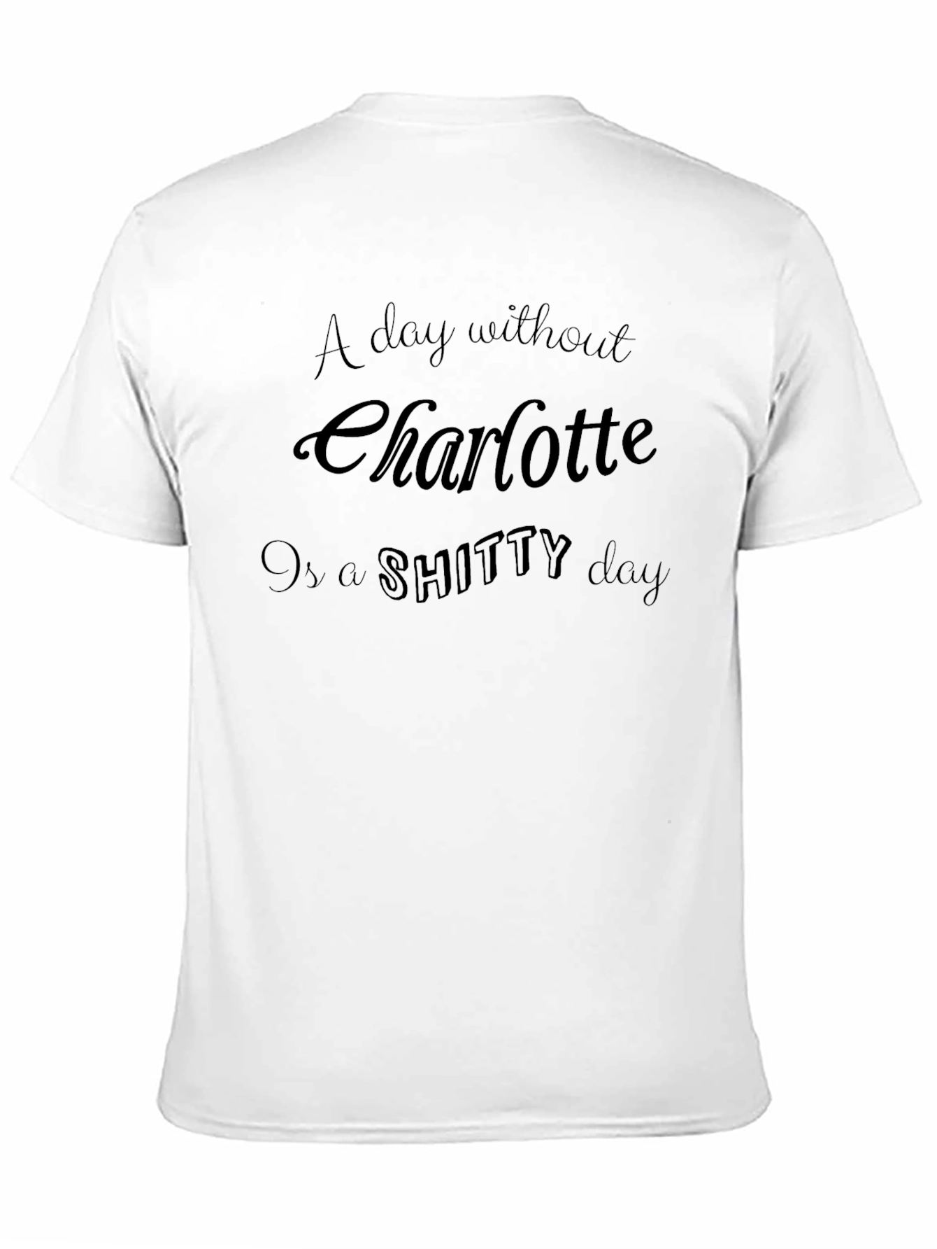 Black Funny 'A Day Without Charlotte' Graphic Tee view 11