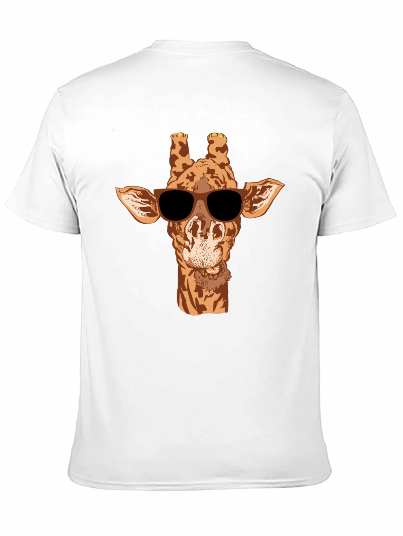 Black Cool Giraffe Graphic Tee - Black Cotton T-Shirt view 11