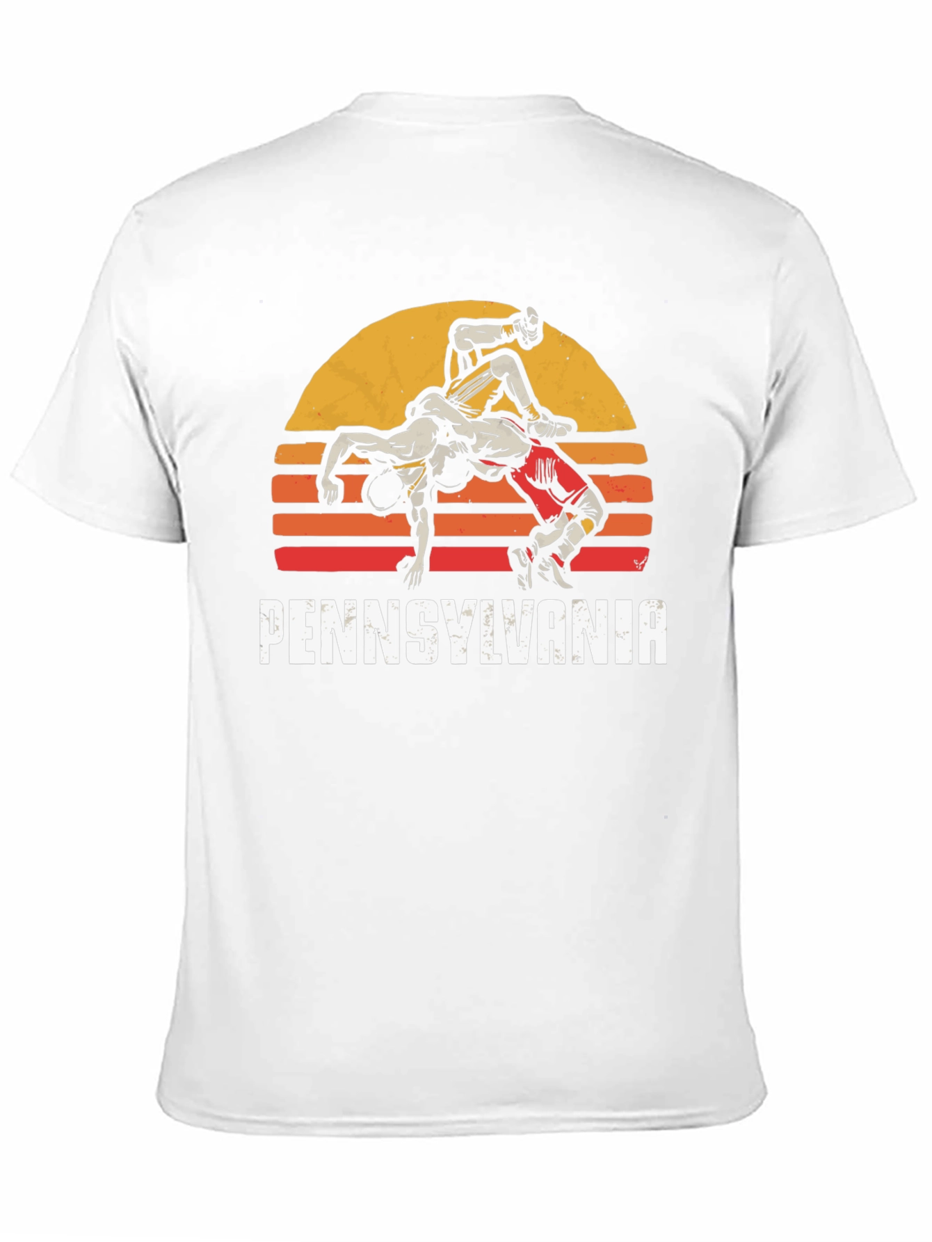 Black Pennsylvania Wrestling Retro Graphic T-Shirt view 11