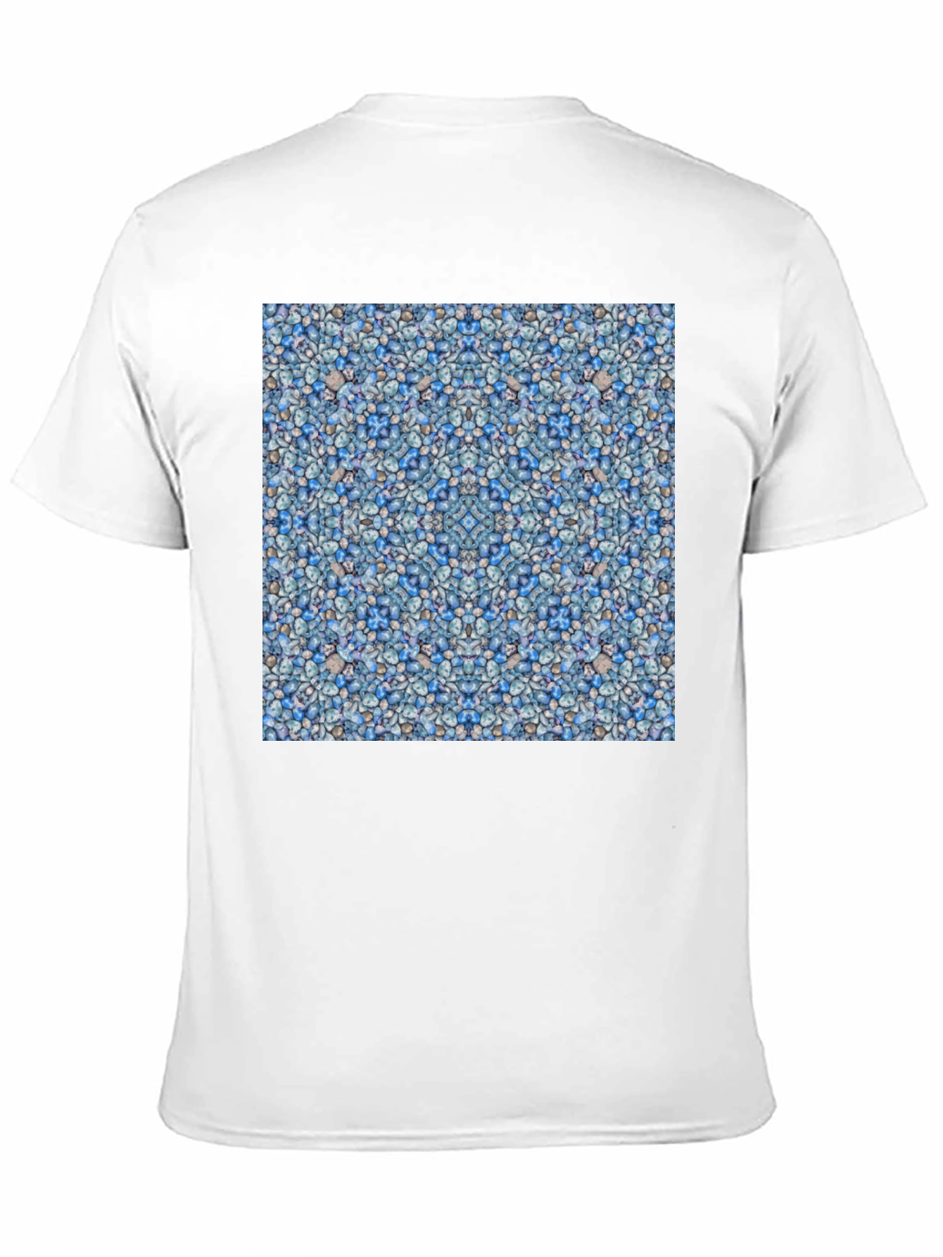 Black Blue Pebble Pattern Black T-Shirt view 11