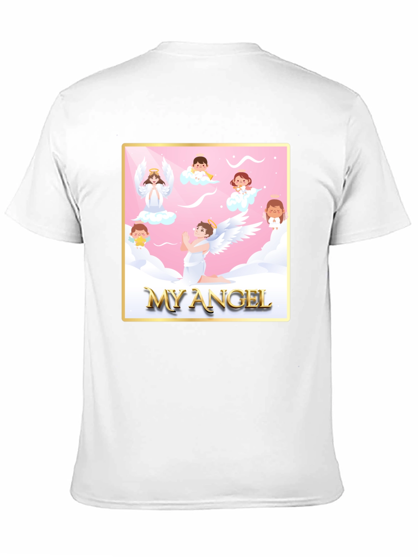 Black My Angel Graphic Tee - Black Crew Neck T-Shirt view 11