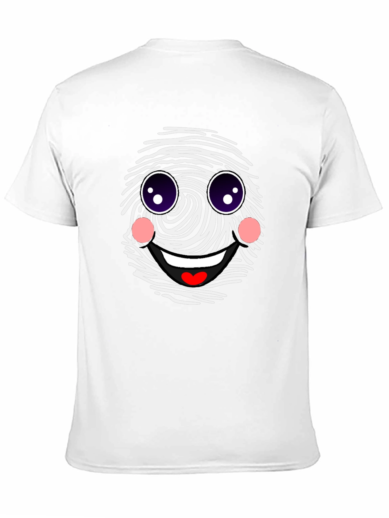 Black Funny Fingerprint Face Graphic Tee - Black Casual Shirt view 11