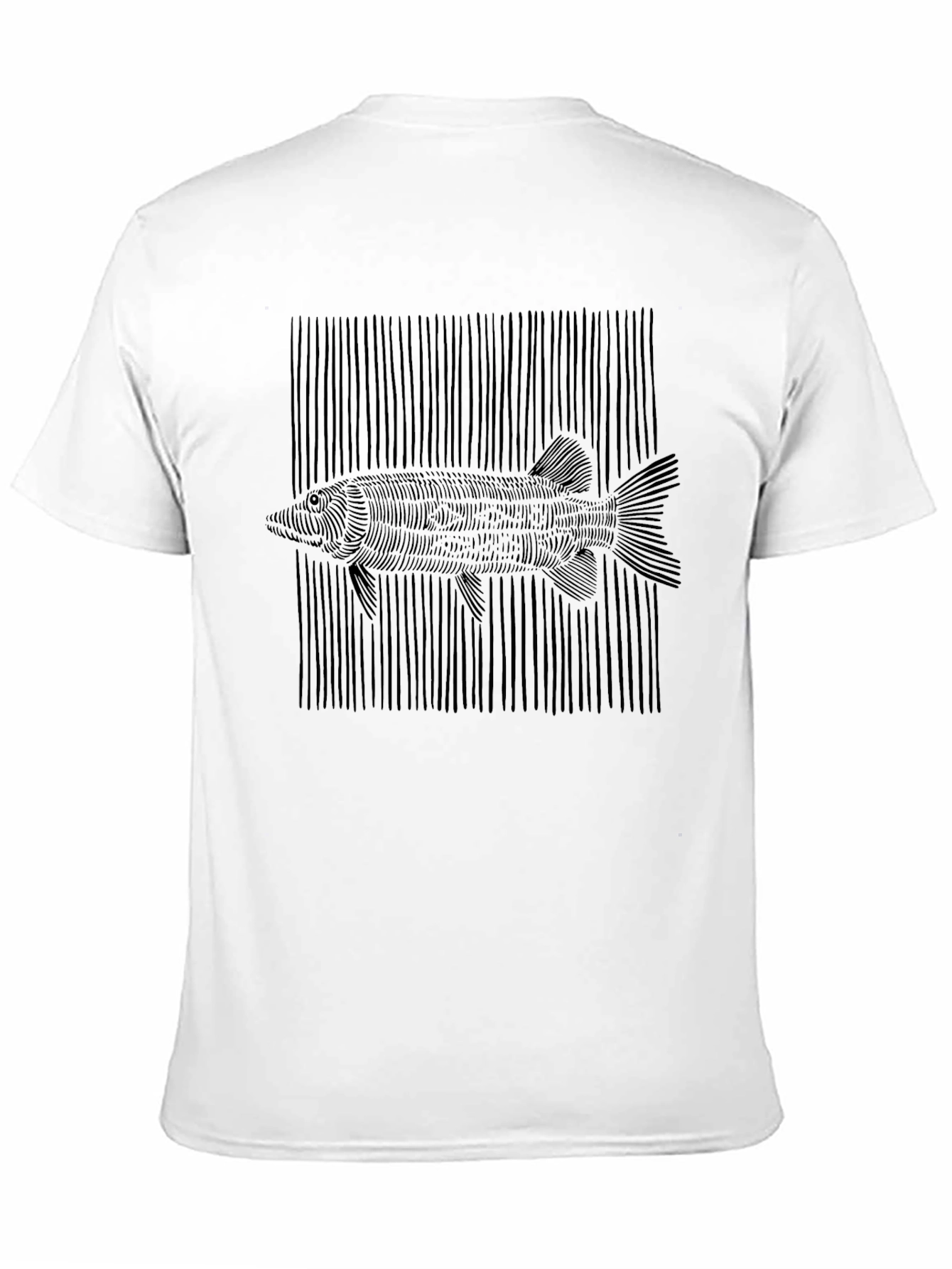 Black Abstract Fish Graphic Tee - Mens Black T-Shirt view 11