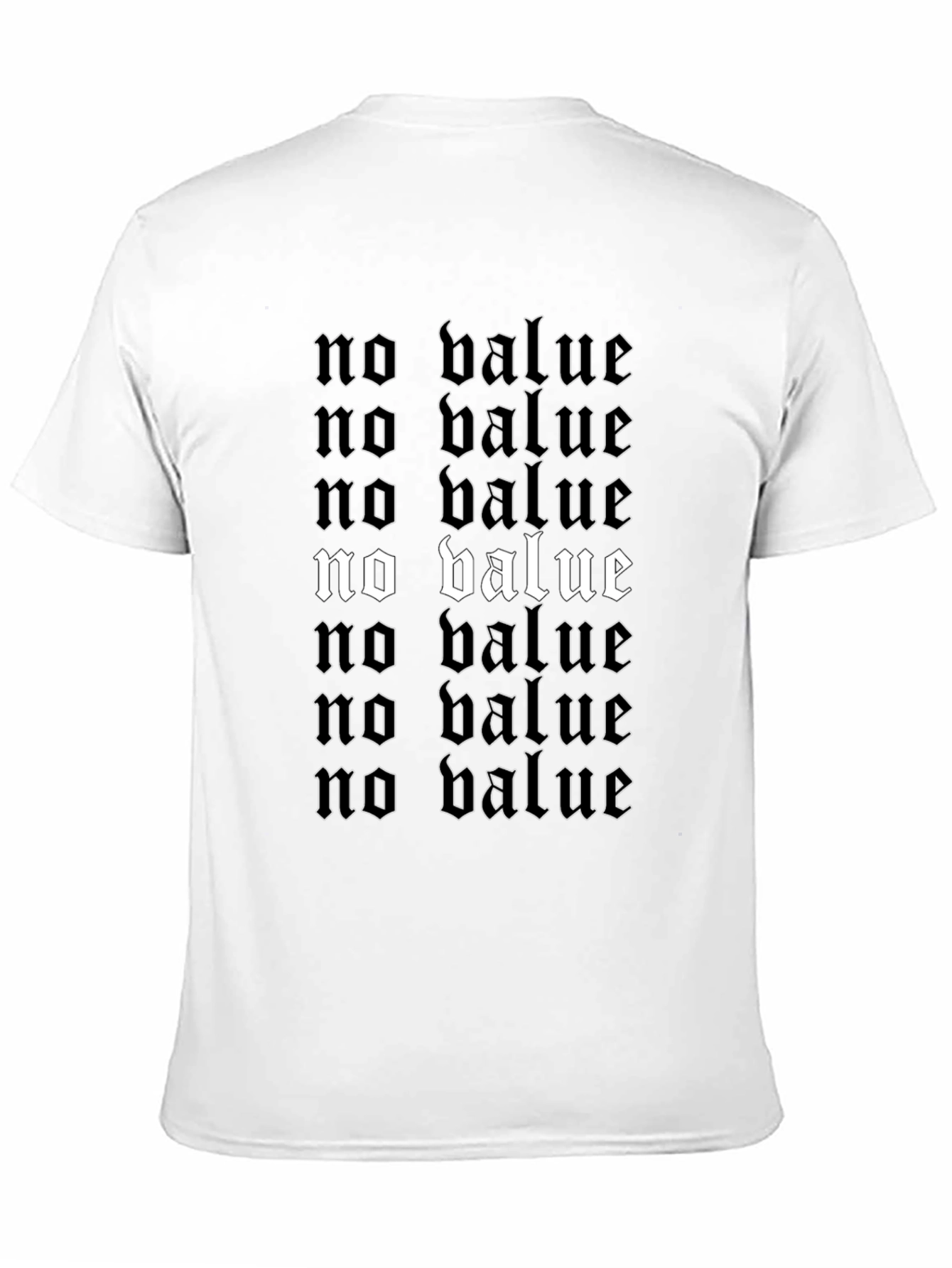 Black No Value Gothic Text Print Black T-Shirt view 11