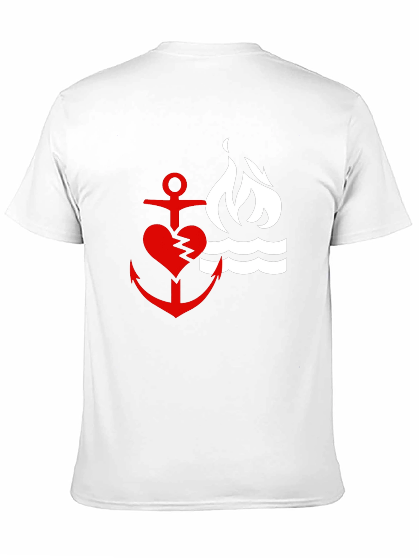 Black Red Heart Anchor & Flame Black T-Shirt view 11