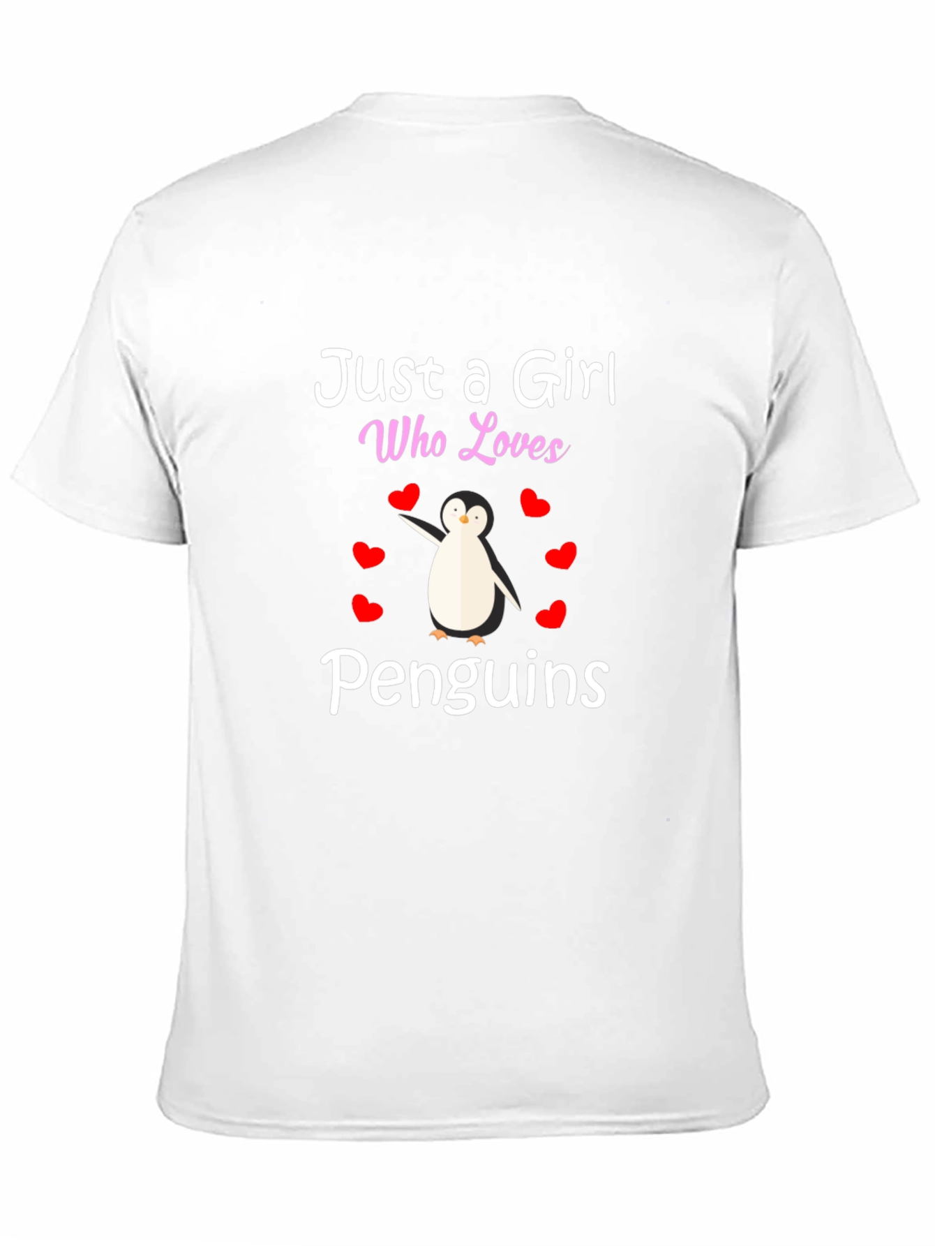 Black Just a Girl Who Loves Penguins T-Shirt view 11