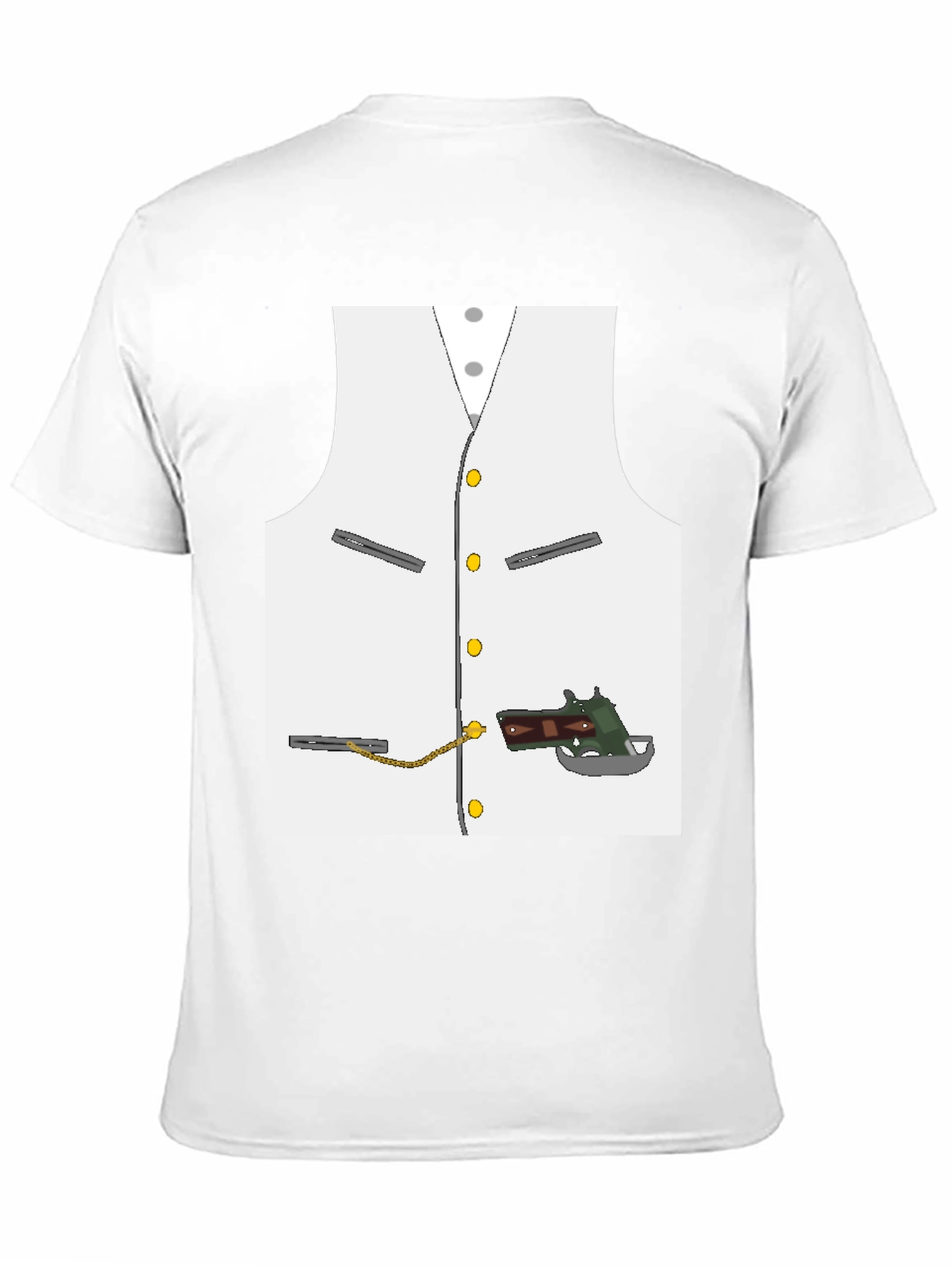 Black Novelty Vest & Gun Graphic T-Shirt view 11