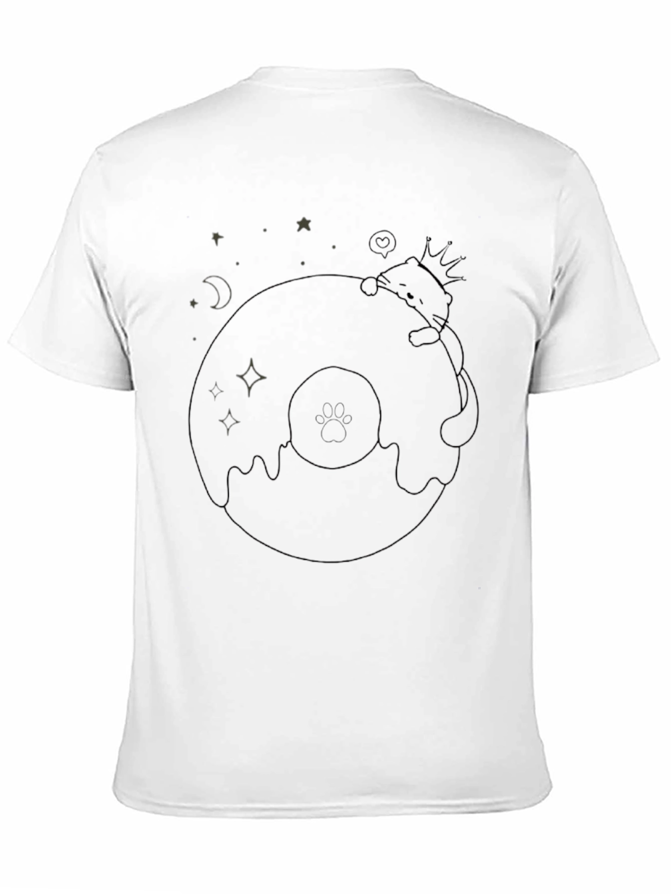 Black Donut Cat Tee - Black Graphic T-Shirt view 11