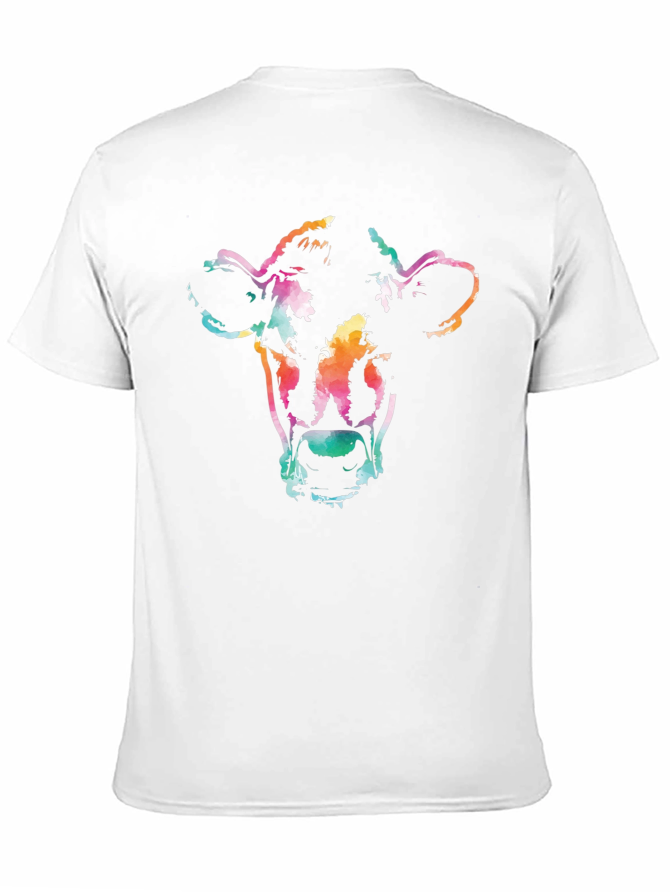 Black Vibrant Cow Graphic Tee - Unisex Black T-Shirt view 11
