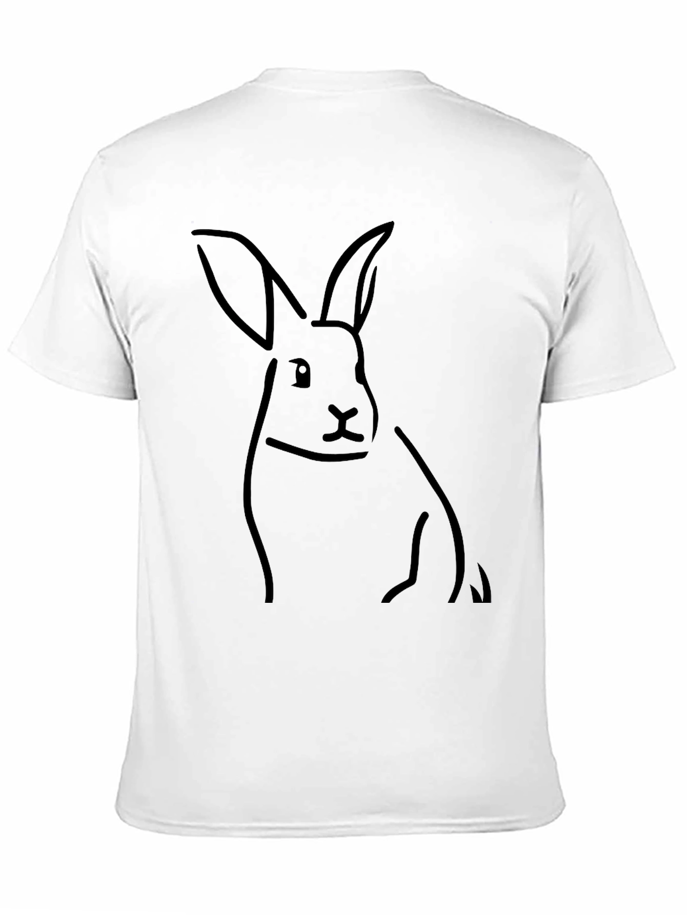 Black Rabbit Outline Graphic T-Shirt - Modern Minimalist Design view 11
