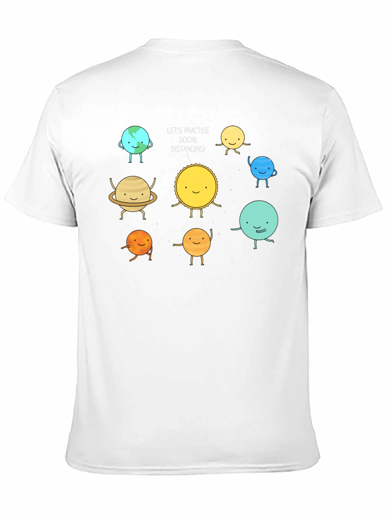 Black Social Distancing Planets Graphic Black T-Shirt view 11