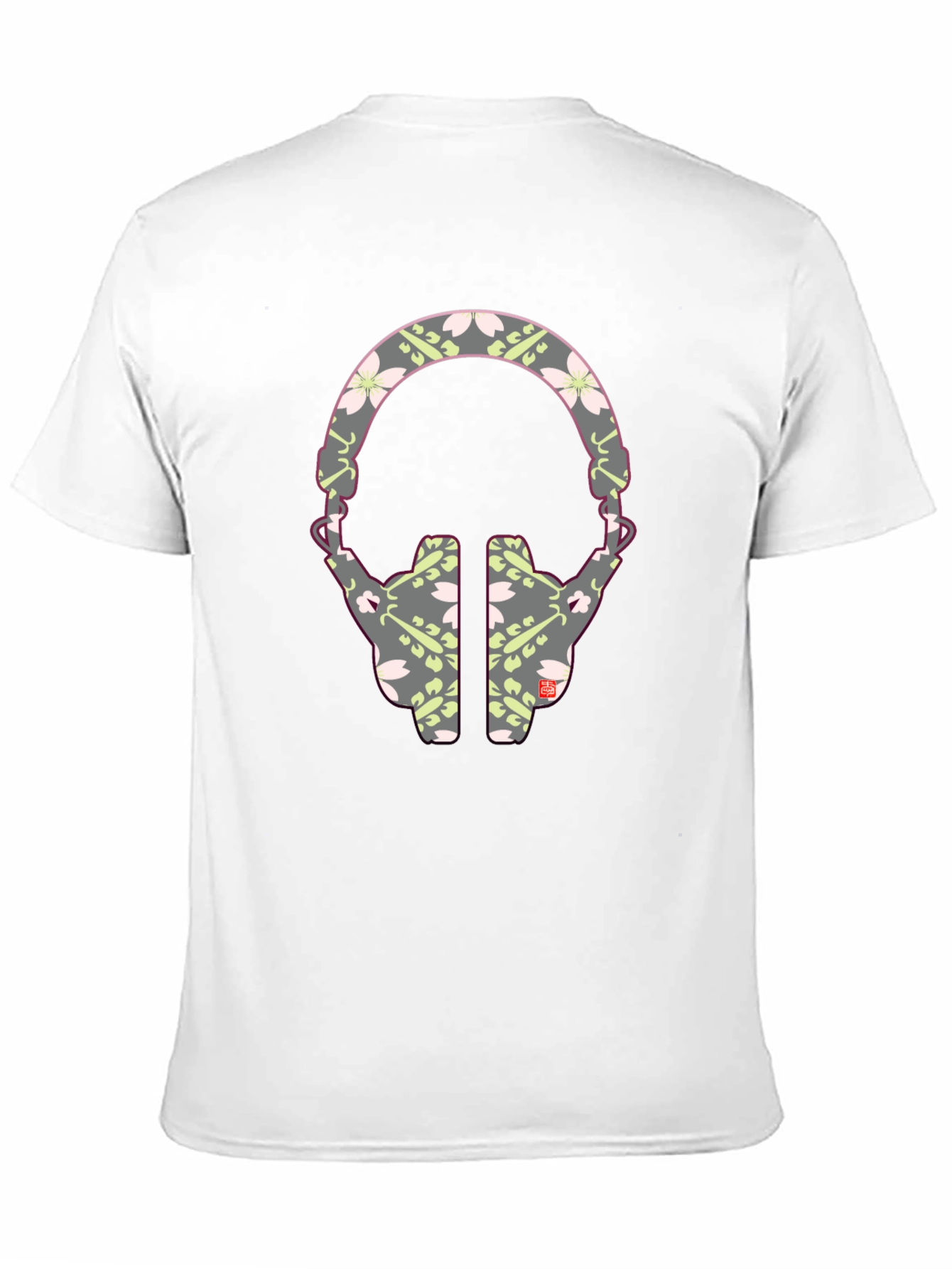 Black Stylish Headphone Pattern T-Shirt - Unique Graphic Tee view 11