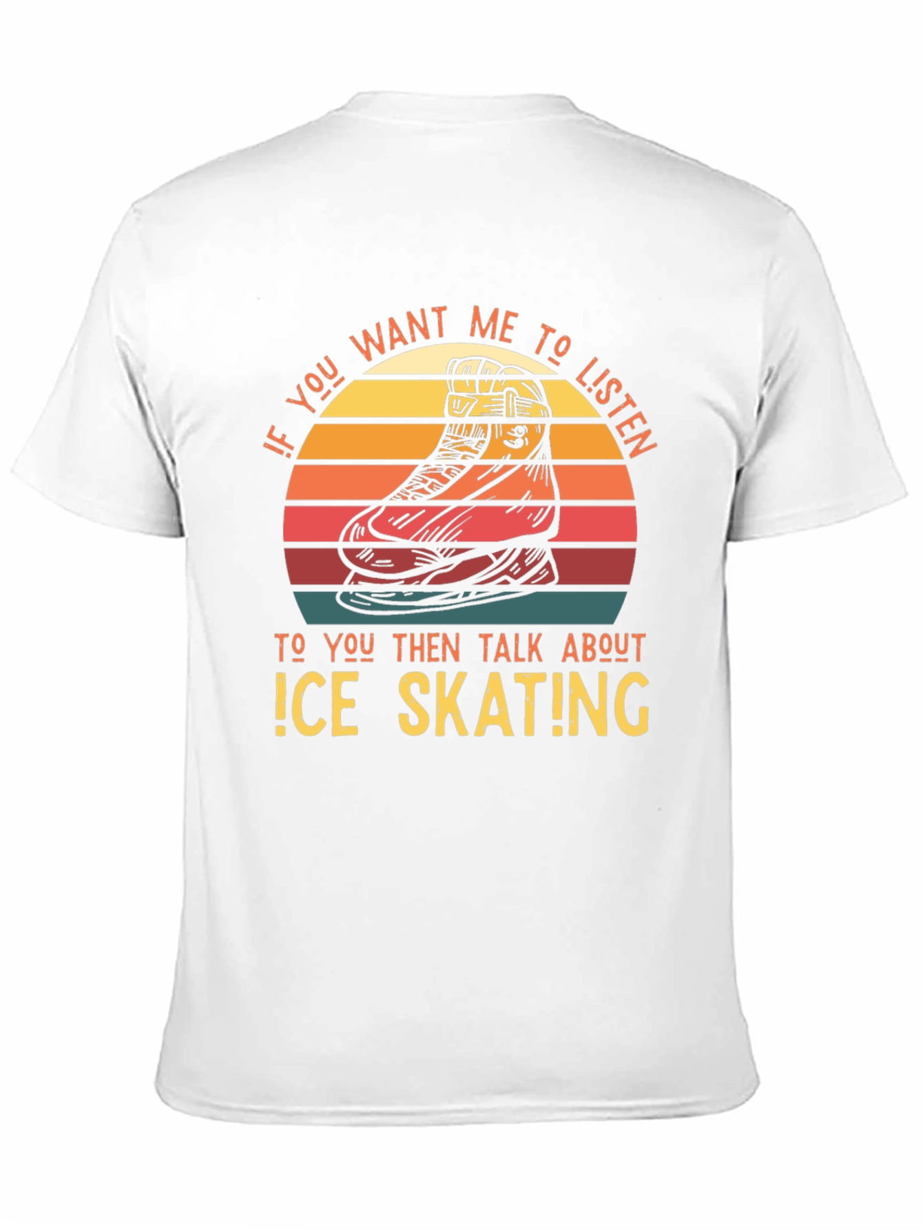 Black Ice Skating Retro T-Shirt view 11