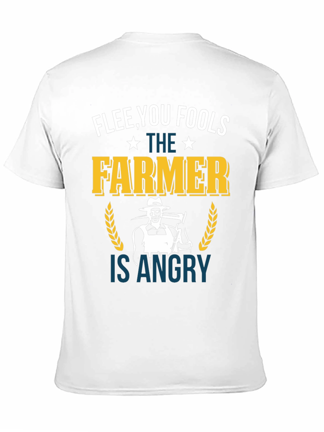 Black Flee You Fools Angry Farmer T-Shirt view 11