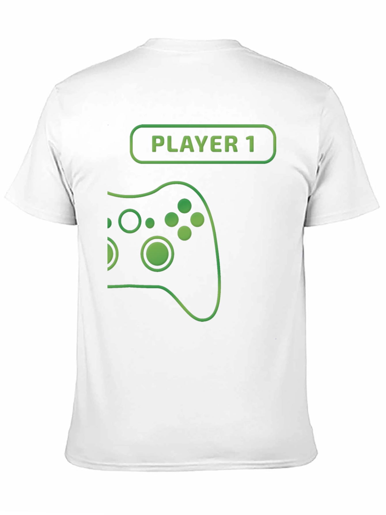 Black Player 1 Gamer T-Shirt - Black Cotton Gaming Tee view 11
