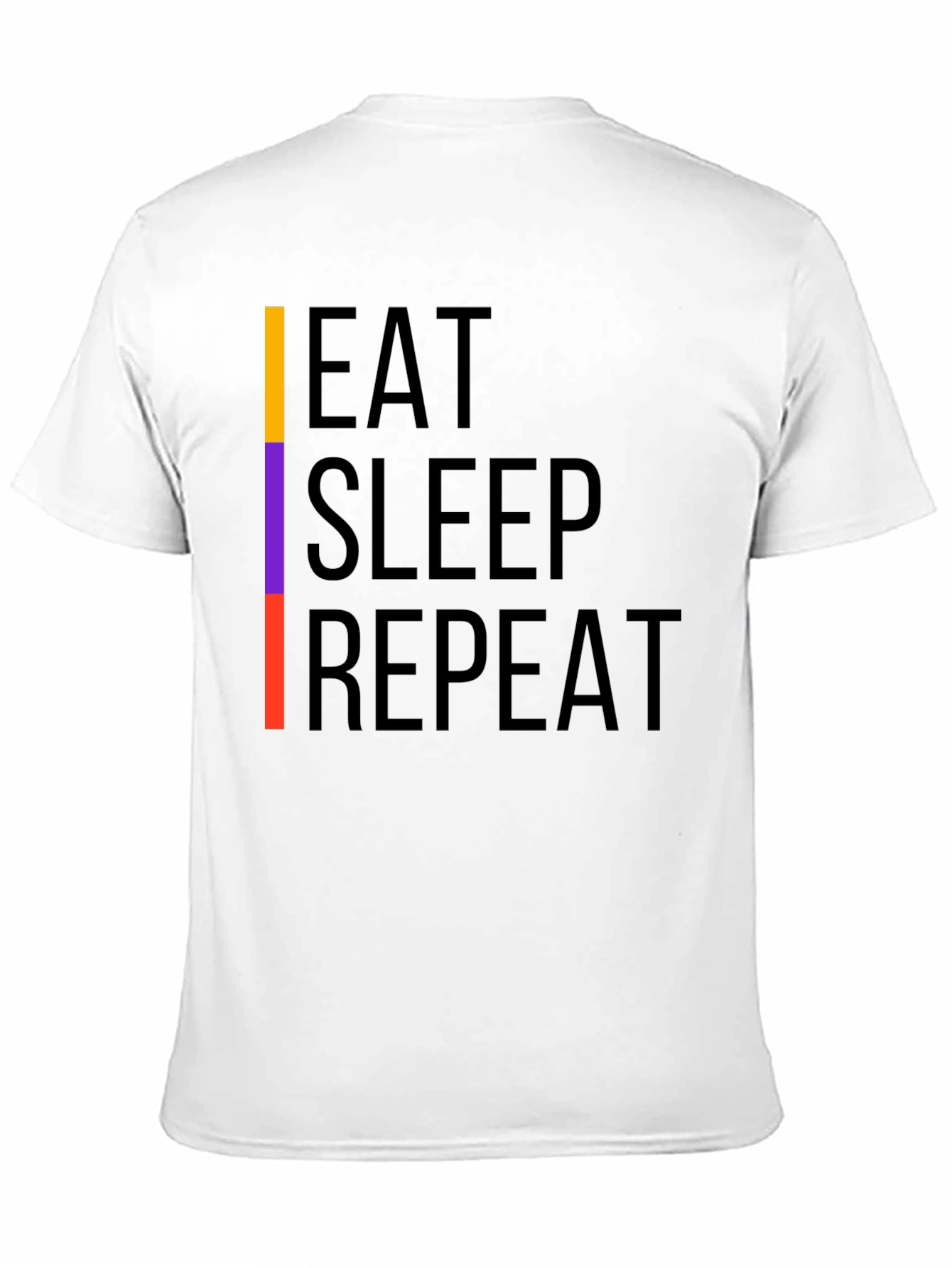 Black Eat Sleep Repeat Graphic Tee - Black Crew Neck view 11