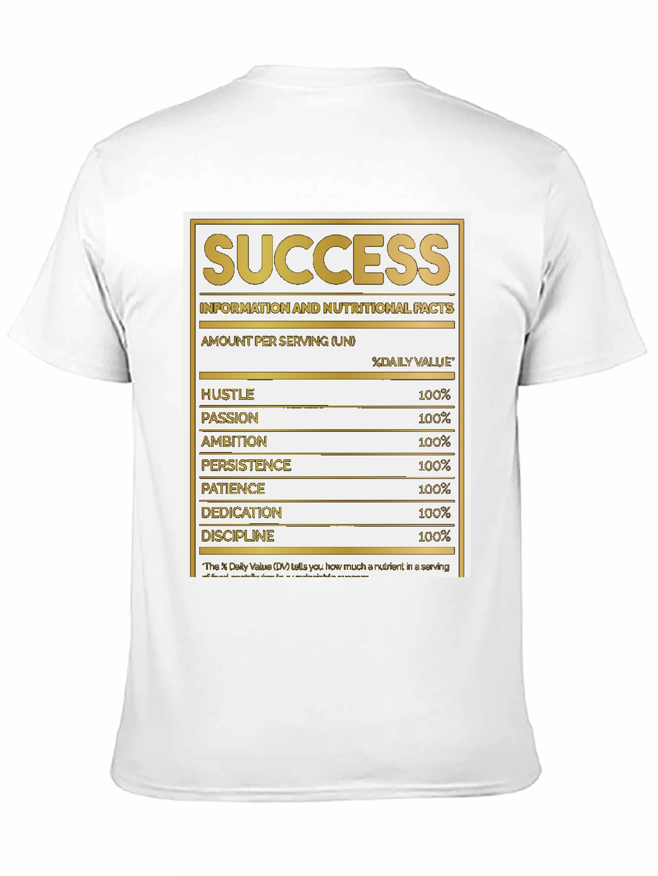 Black Success Nutrition Facts Black T-Shirt view 11