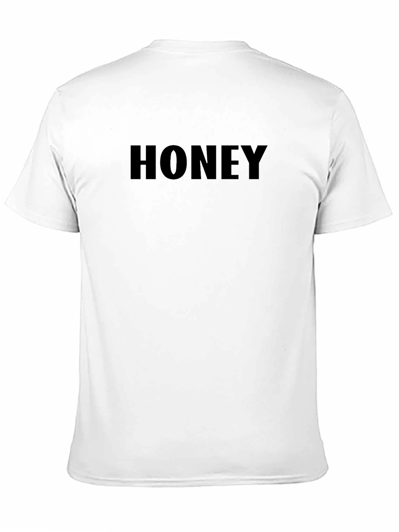 Black Men's Black "Honey" Graphic Tee - Casual Short Sleeve Shirt view 11