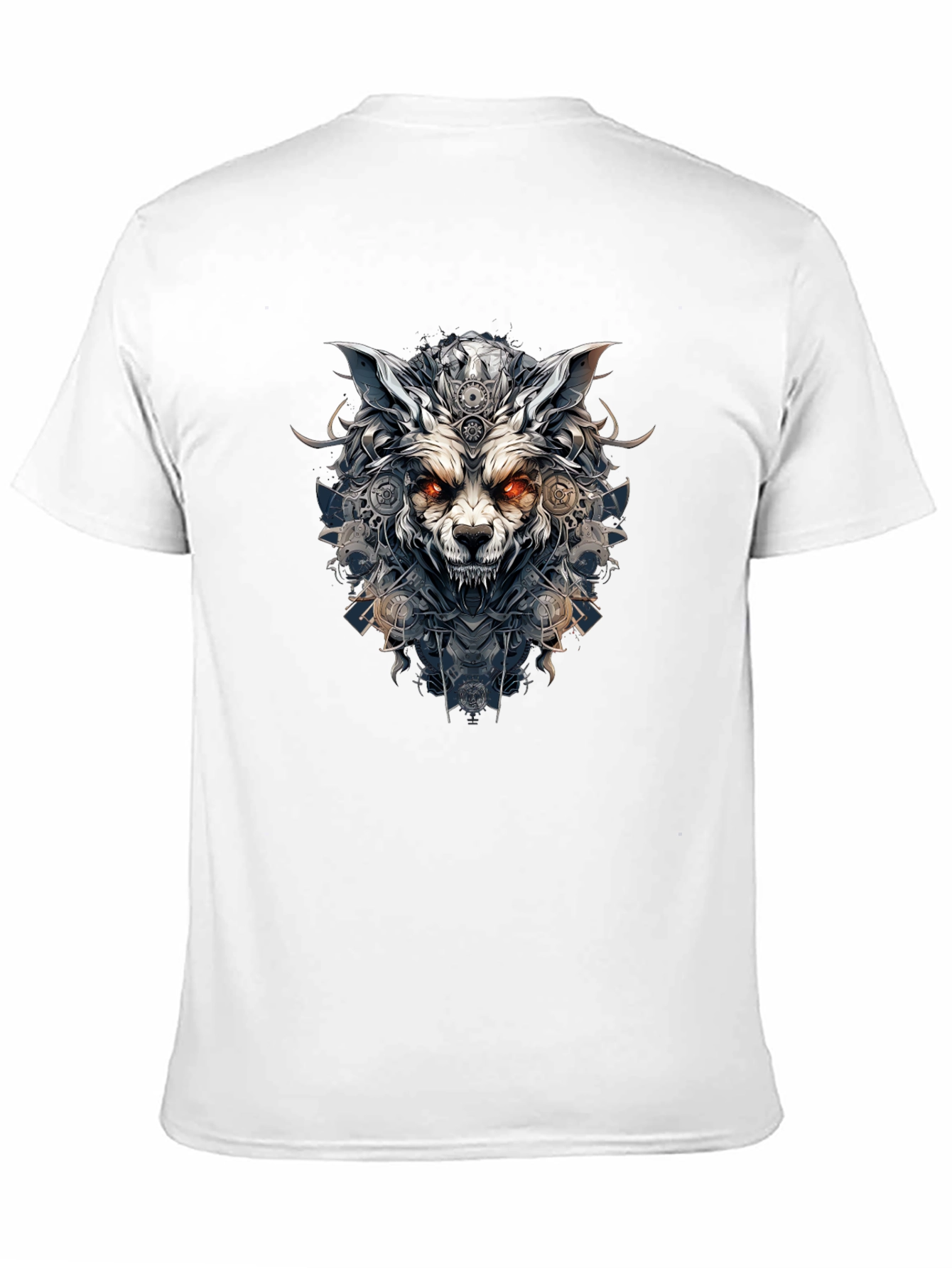Black Wolf Graphic Print Black T-Shirt view 11