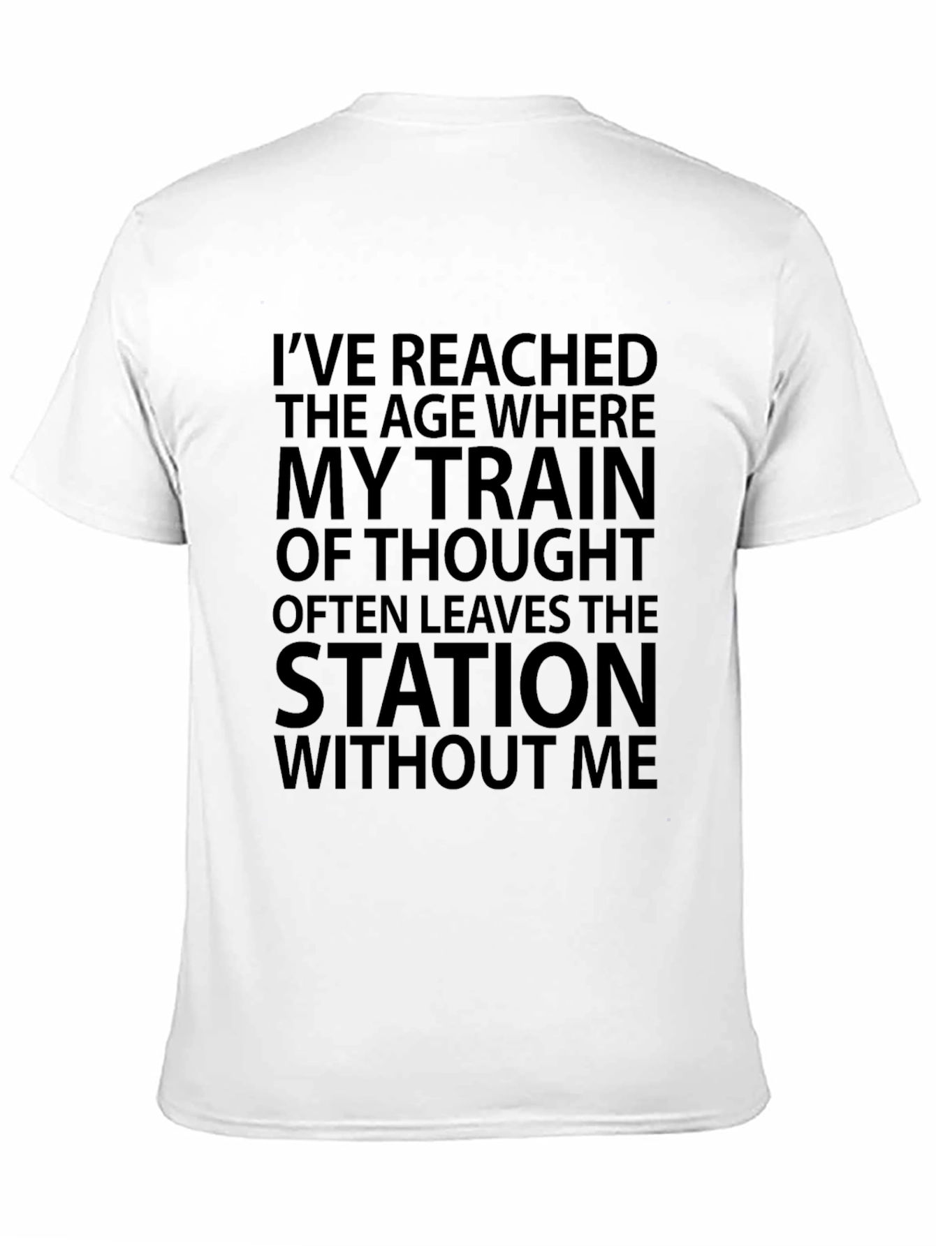 Black Humorous Train of Thought Graphic Tee view 11