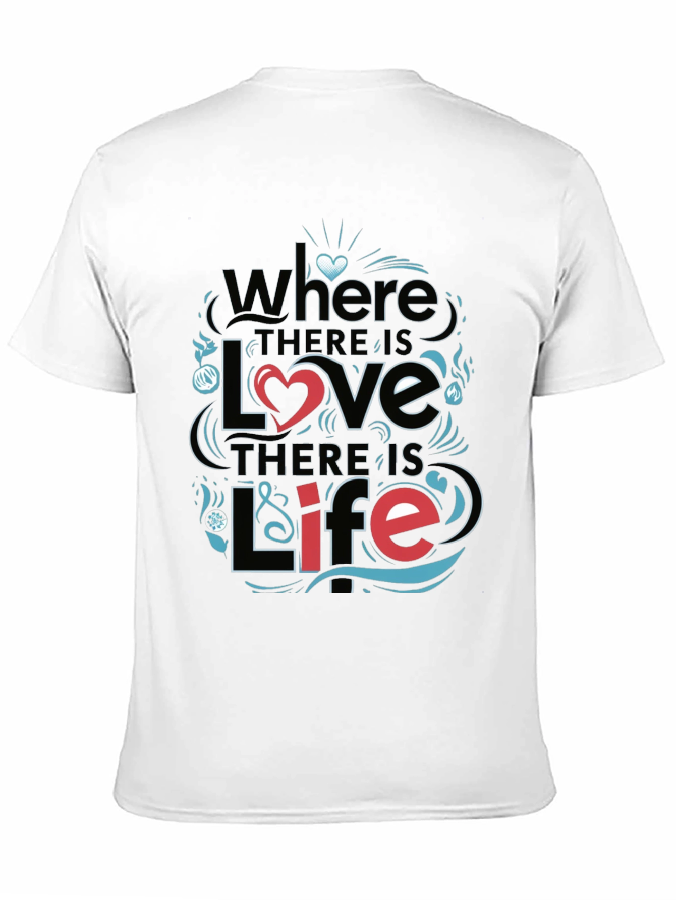 Black Inspirational 'Love & Life' Graphic T-Shirt view 11