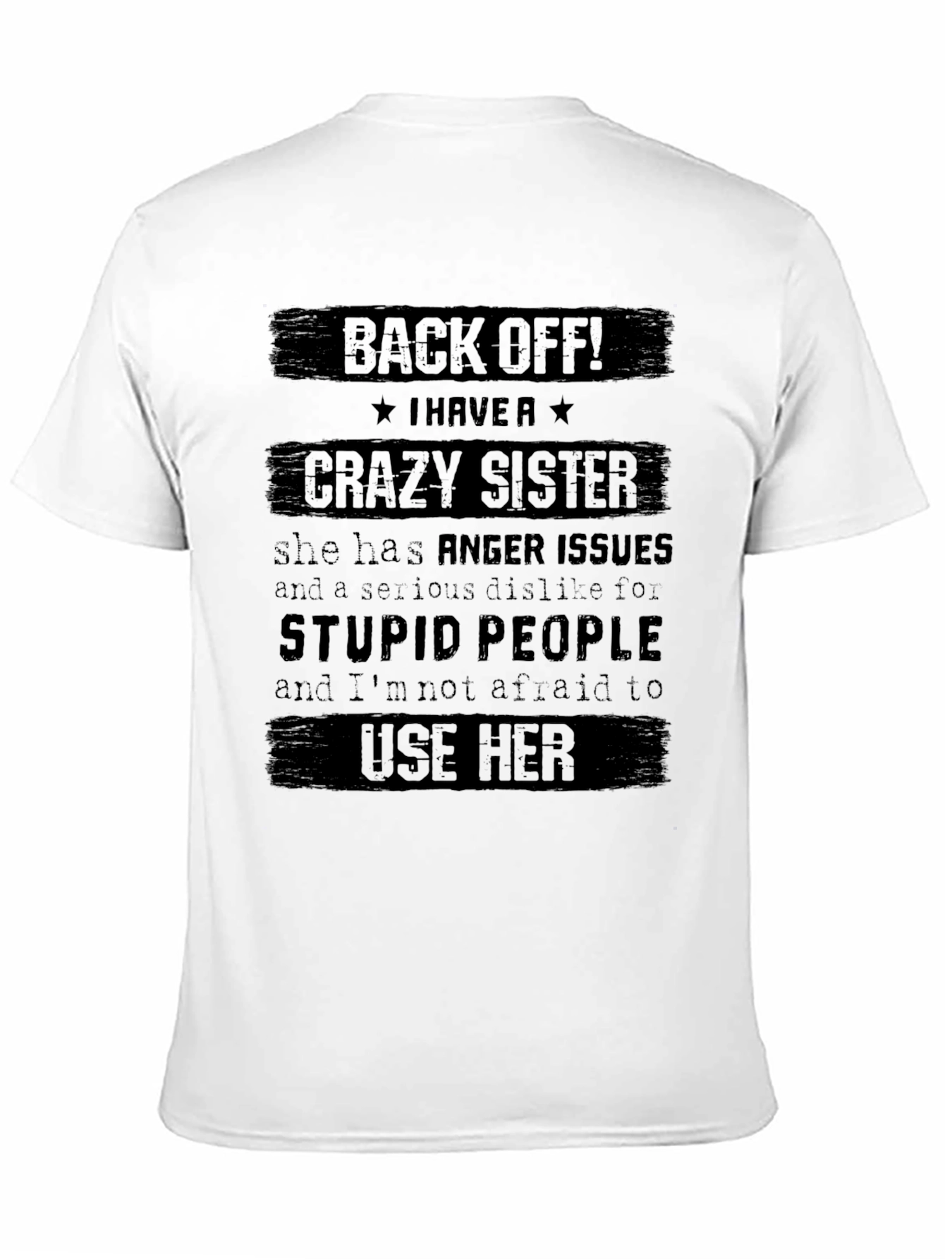 Black Crazy Sister Graphic Tee - Funny Novelty Shirt view 11