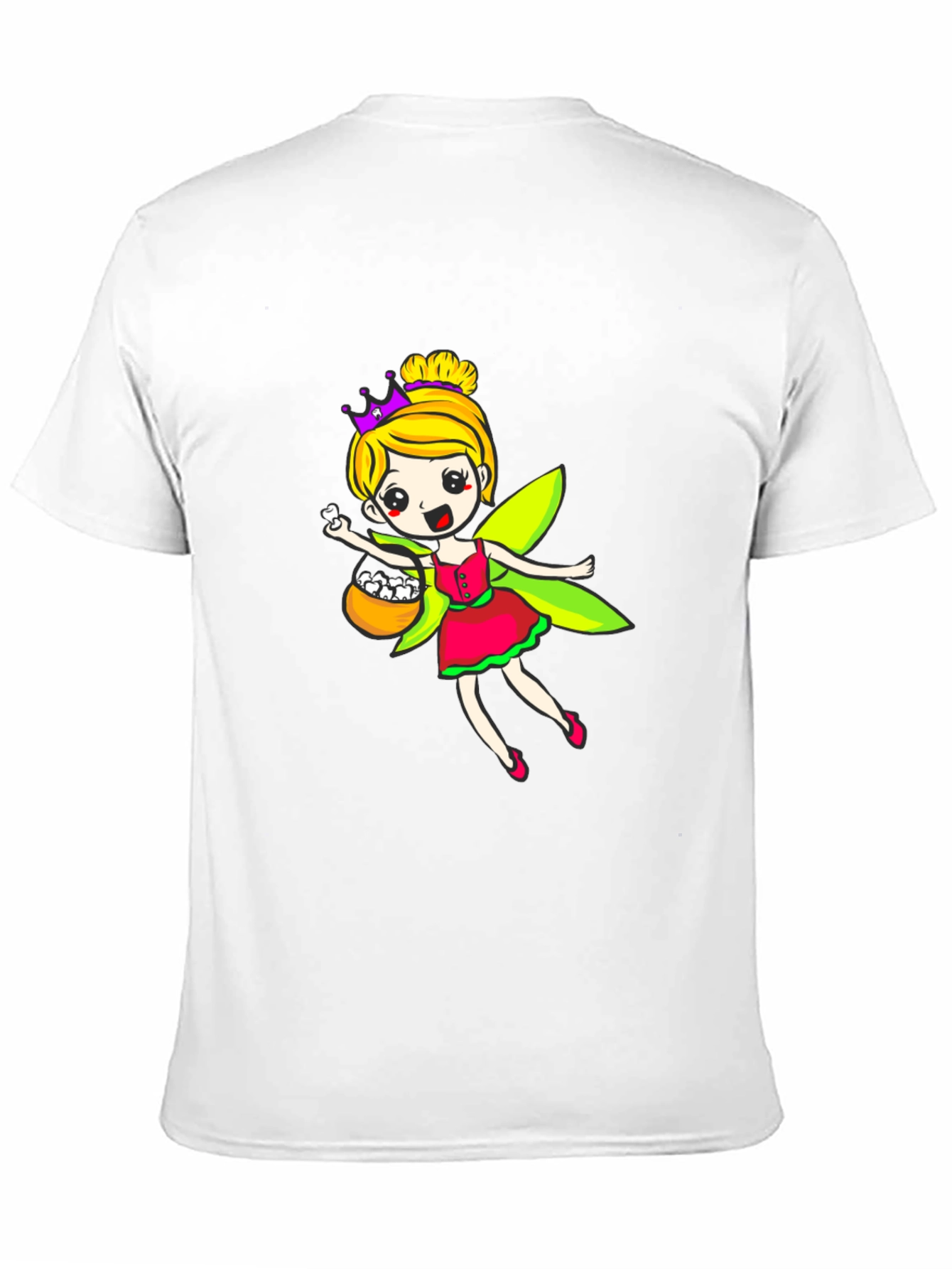 Black Fairy Princess T-Shirt - Cartoon Design view 11