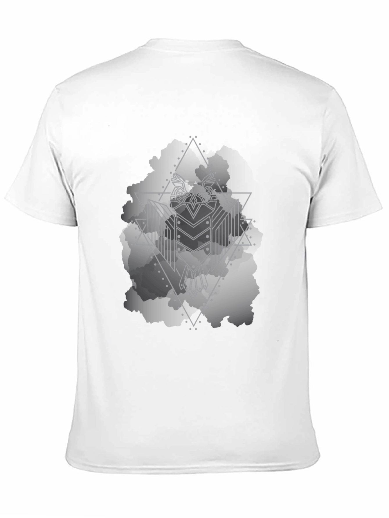 Black Geometric Owl Graphic Black T-Shirt view 11
