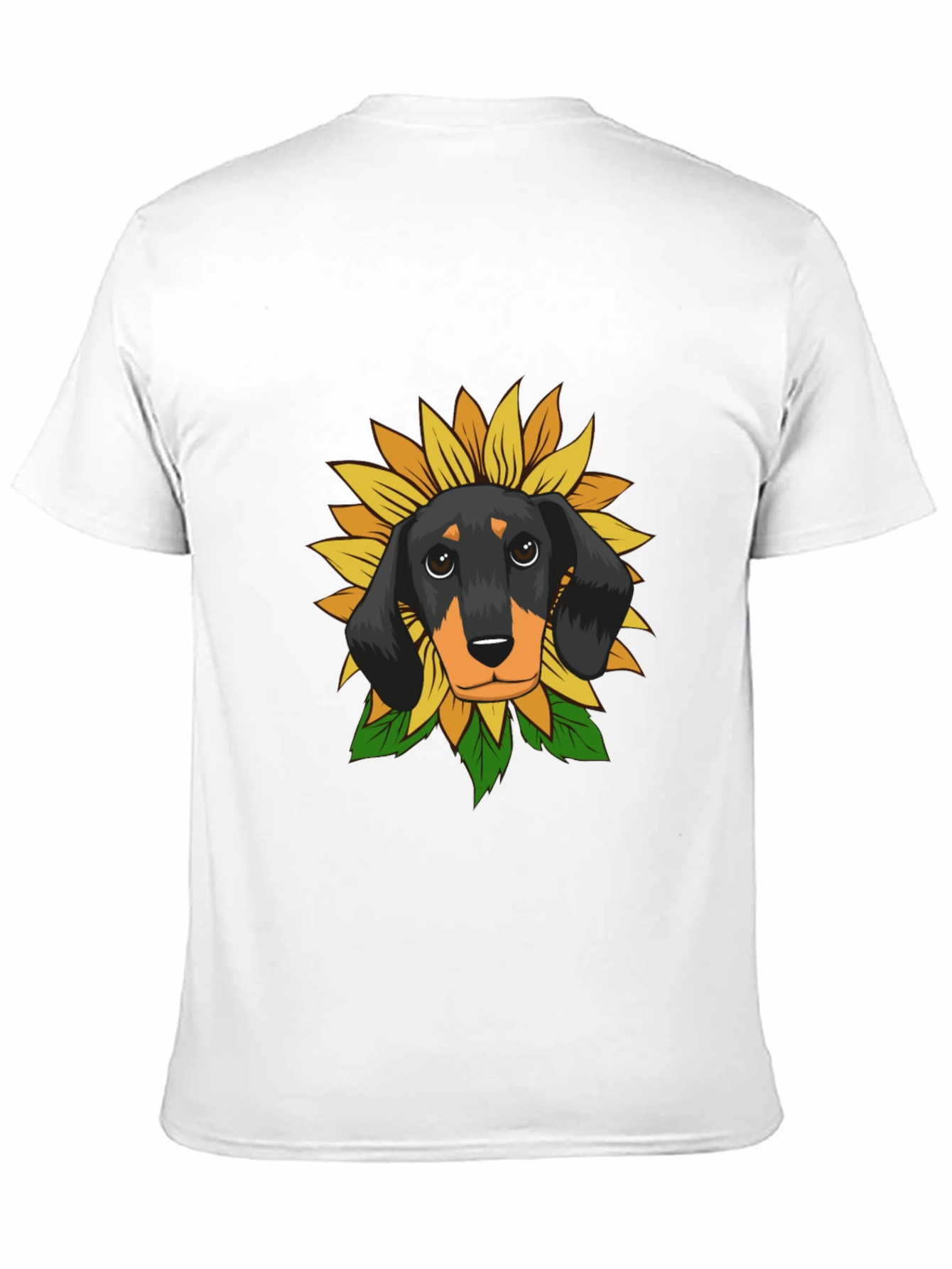 Black Dachshund Sunflower Graphic Tee - Black Cotton Comfort view 11