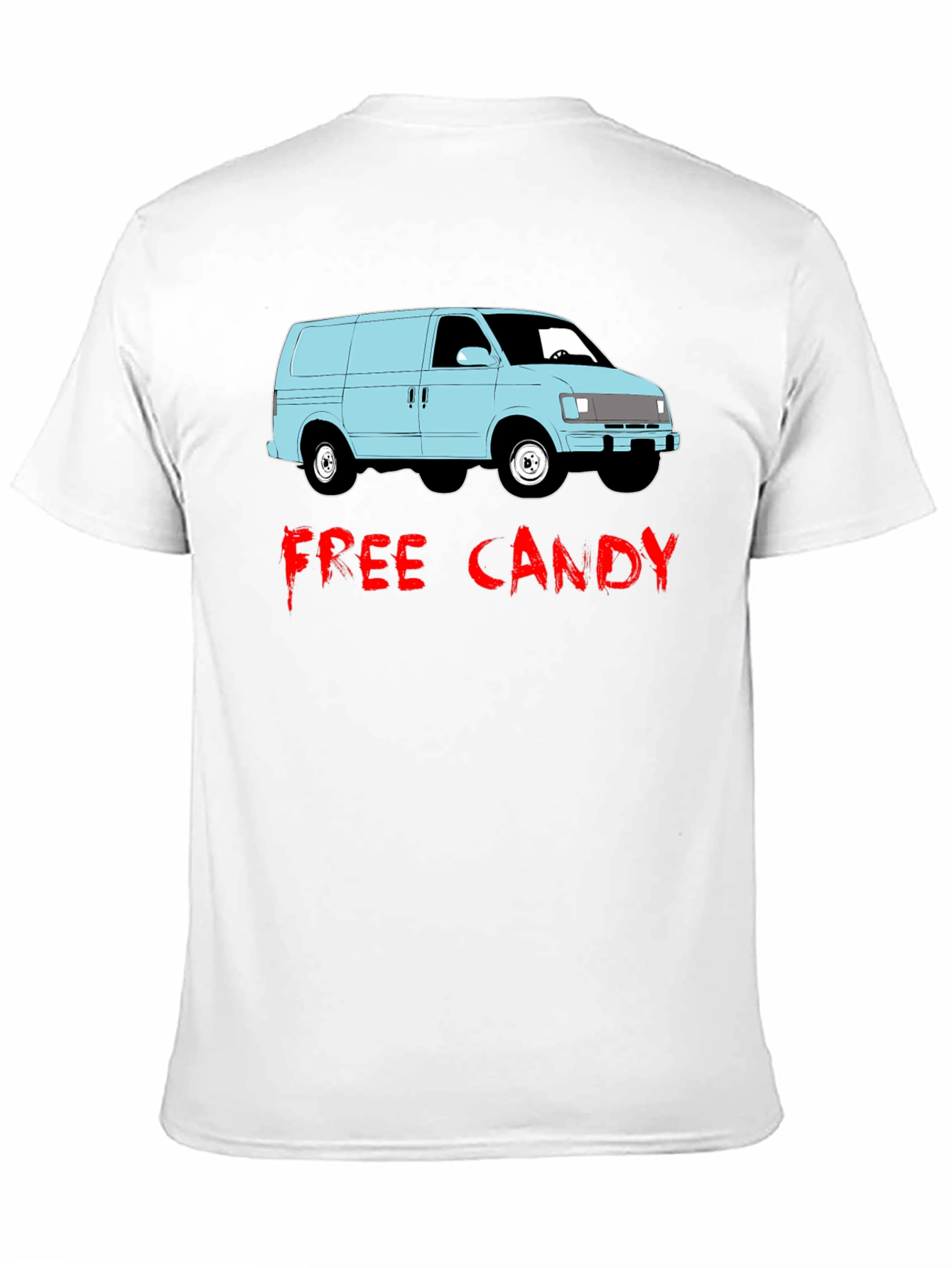 Black Free Candy Van T-Shirt - Funny Graphic Tee view 11