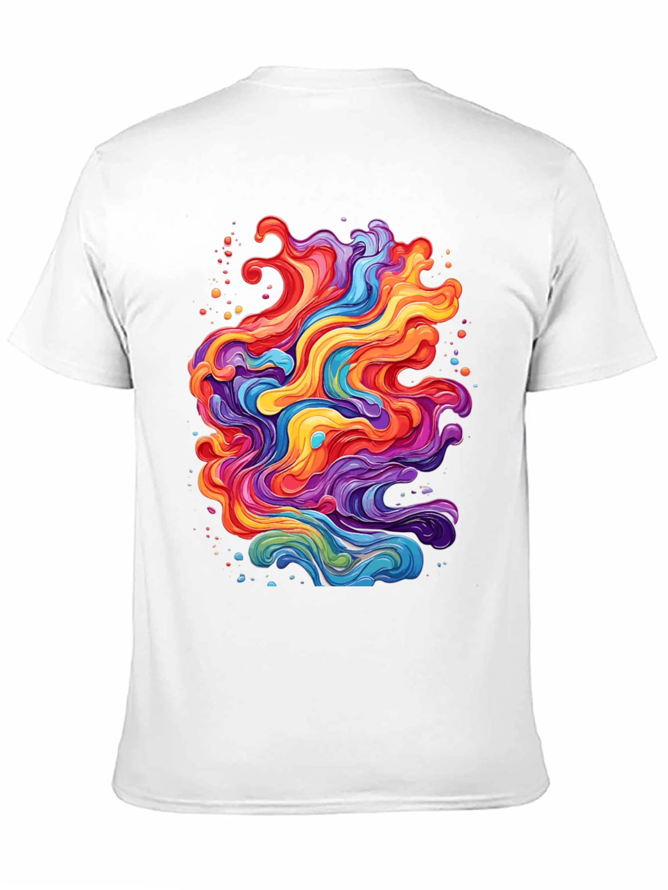 Black Vibrant Abstract Swirl T-Shirt - Black view 11