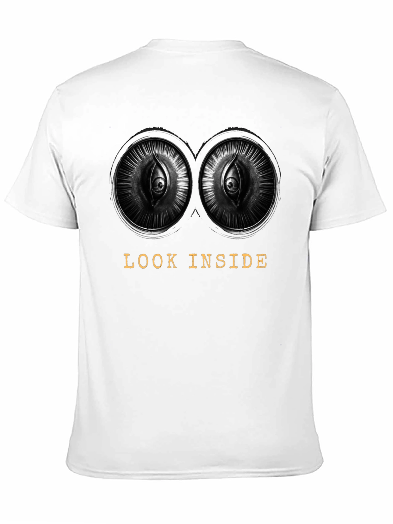 Black Look Inside Graphic Tee - Unique Eye Design view 11