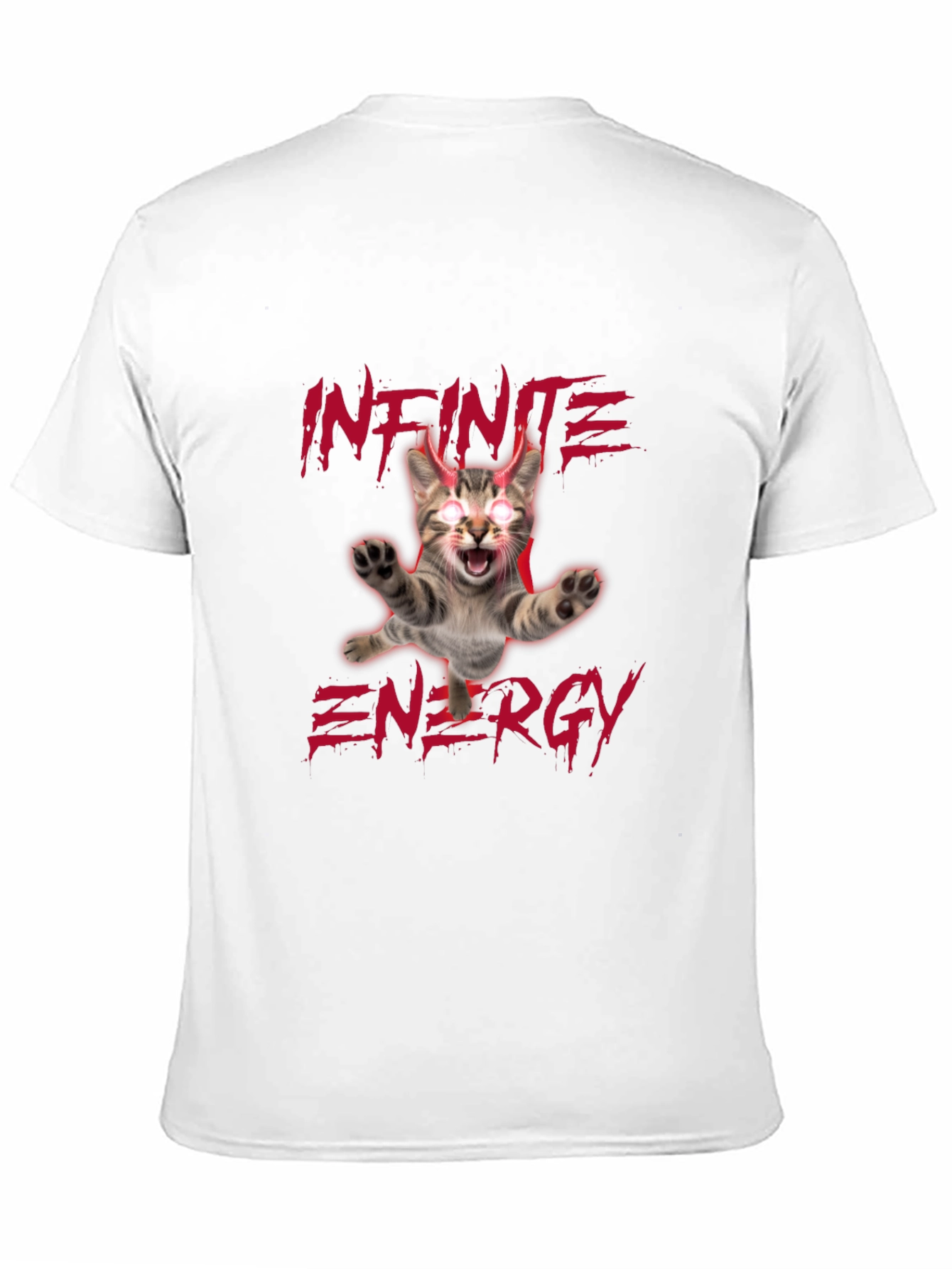 Black Infinite Energy Cat T-Shirt - Men's Black Tee view 11