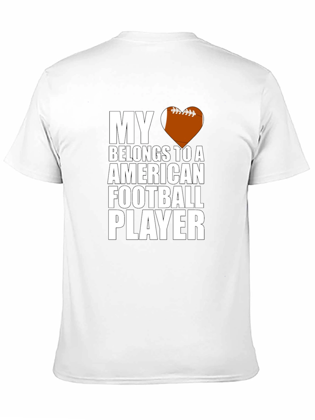 Black My Heart Belongs To Football Player T-Shirt view 11