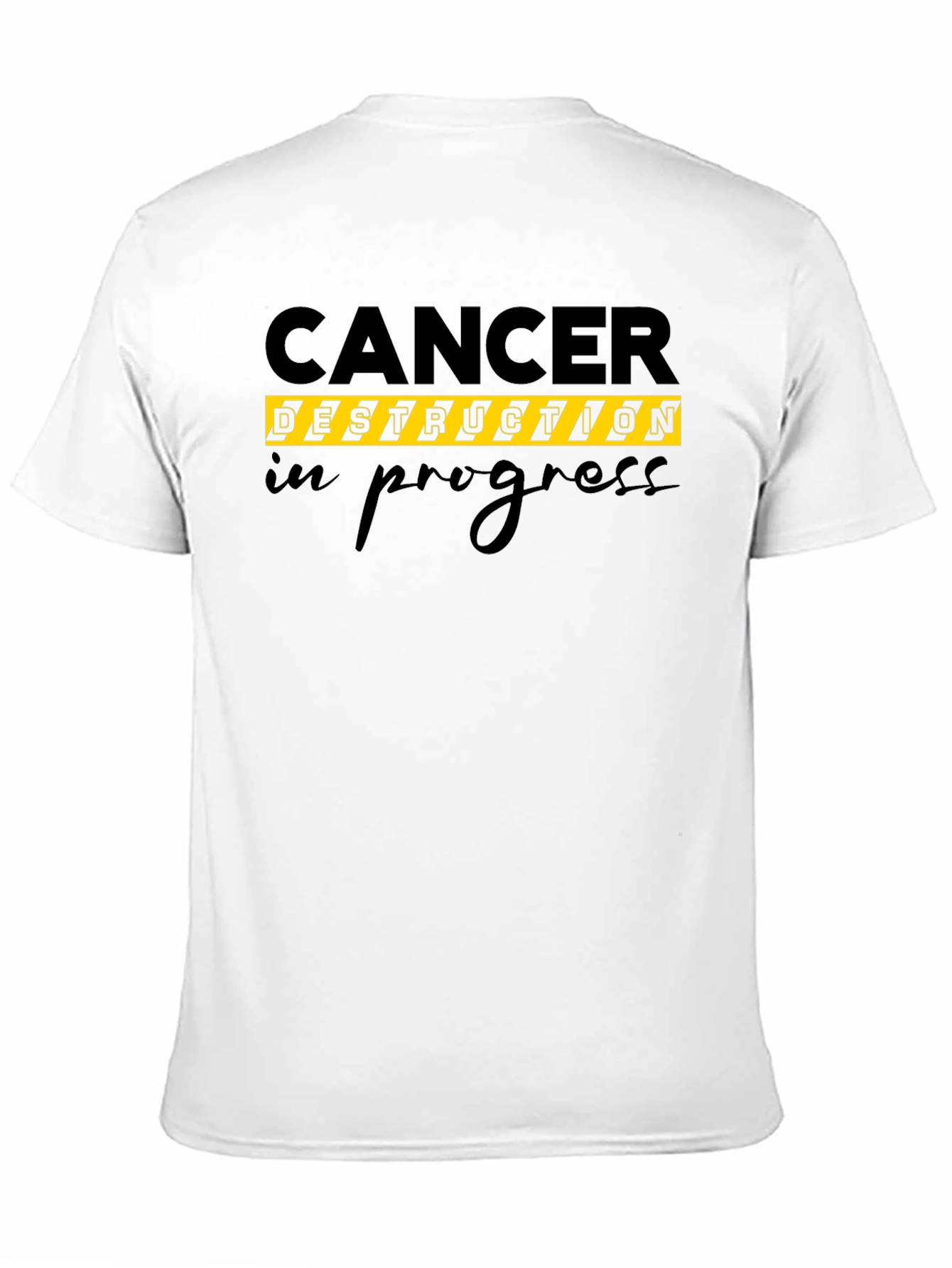 Black Cancer Destruction In Progress T-Shirt, Black Cotton Tee view 11