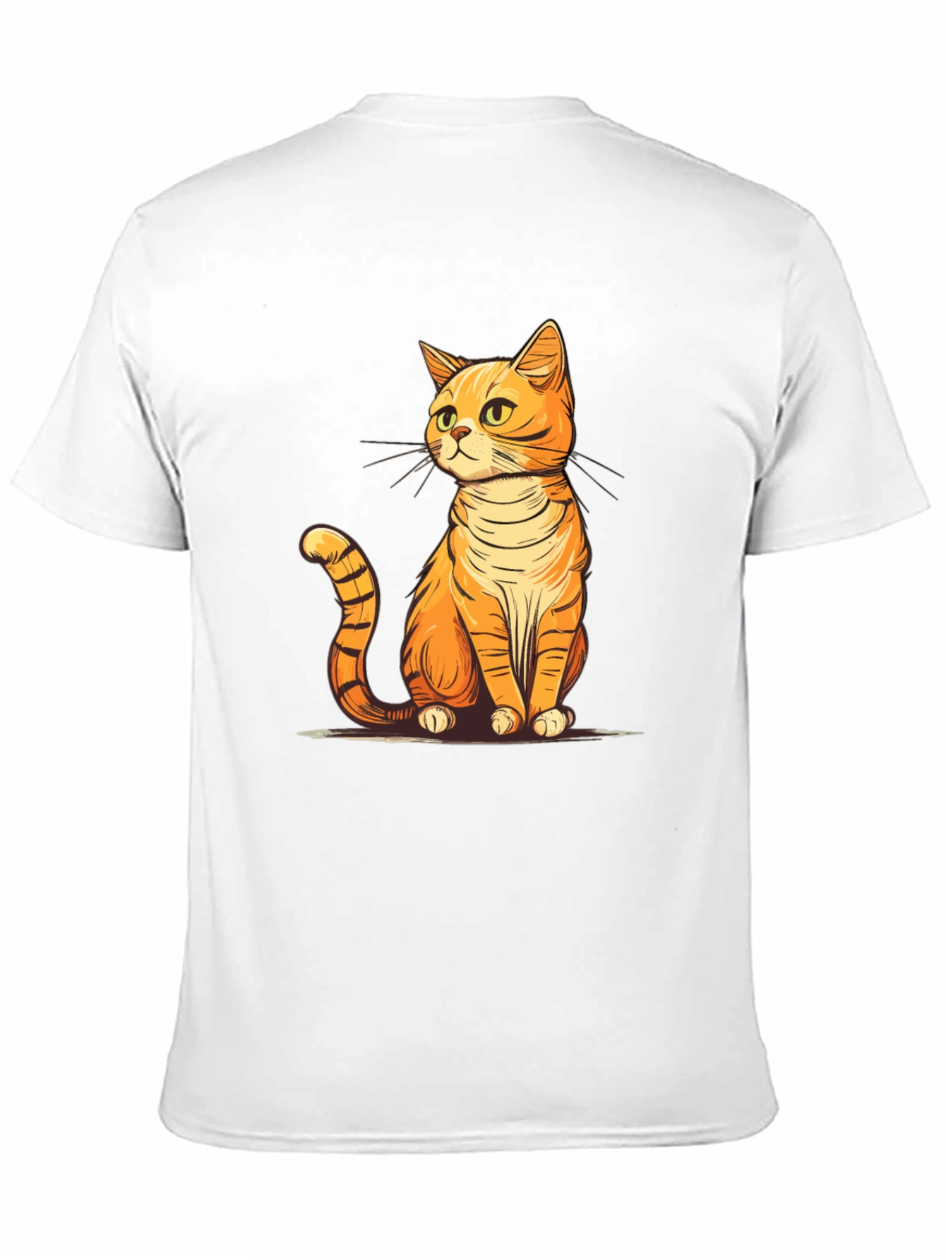 Black Cute Cartoon Cat T-Shirt - Unisex Black Tee view 11