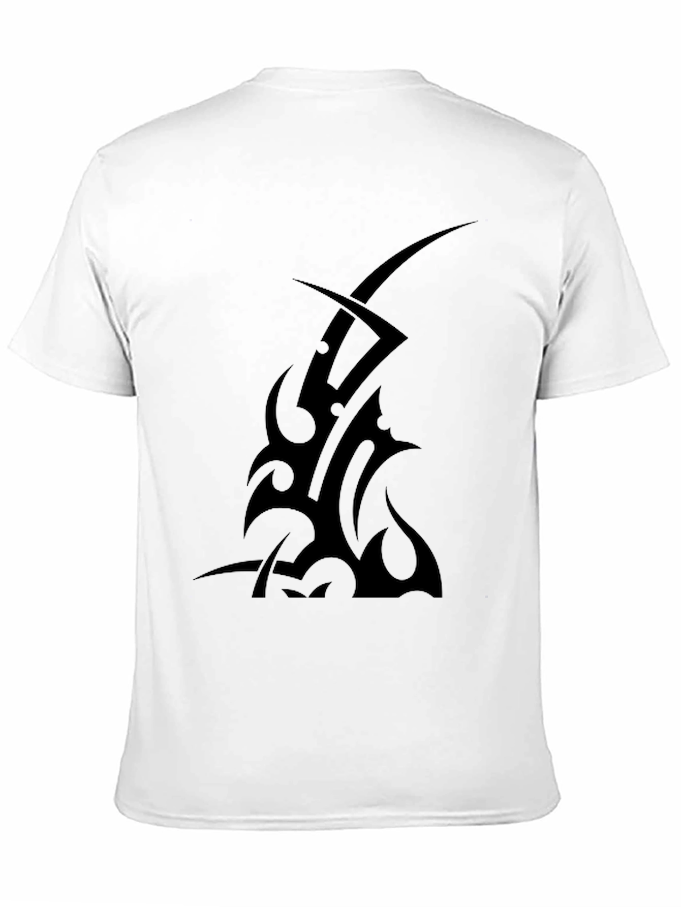 Black Tribal Tattoo Graphic Tee - Black Cotton T-Shirt view 11