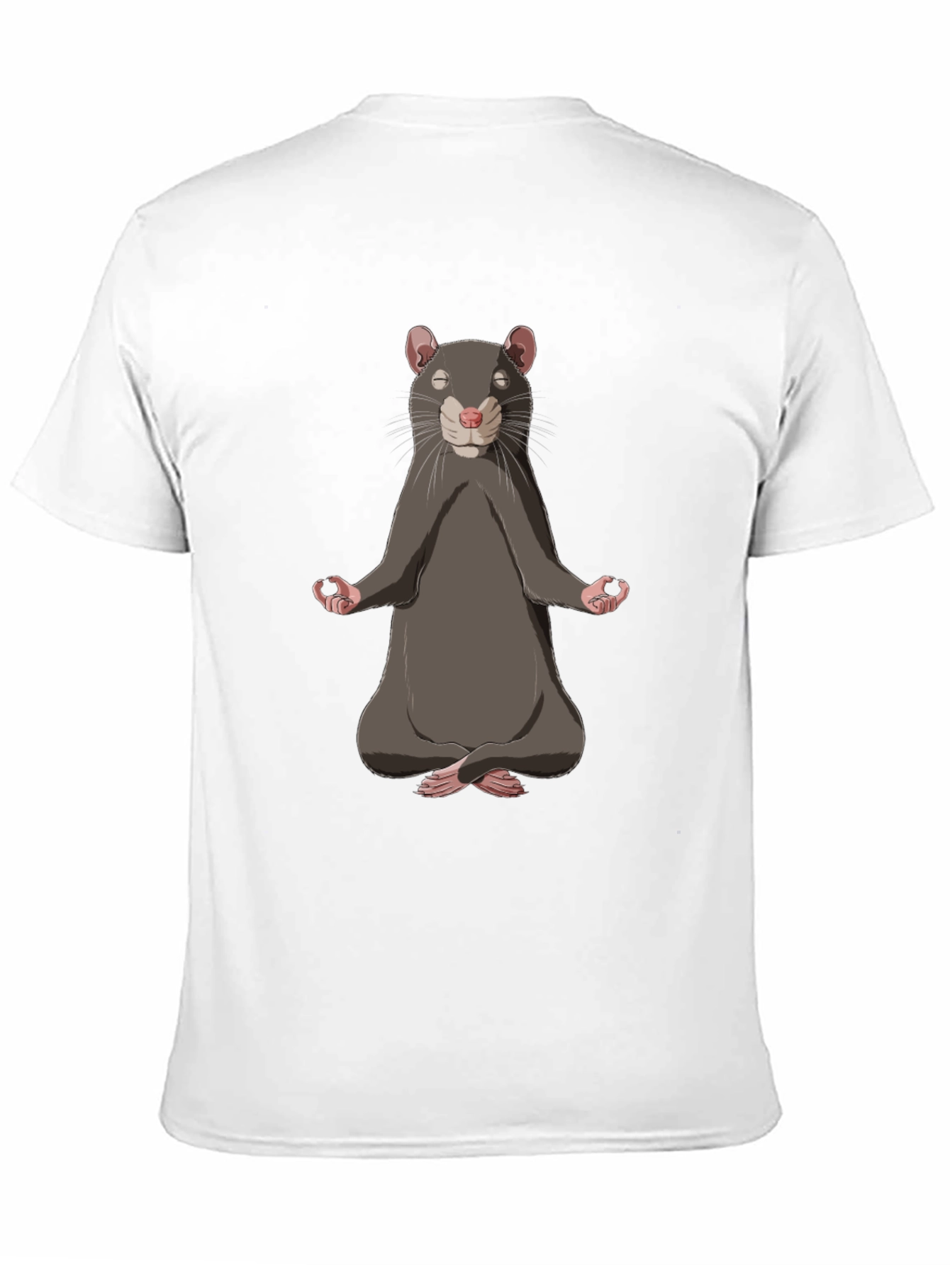 Black Meditating Rat T-Shirt - Relax and Find Your Zen view 11