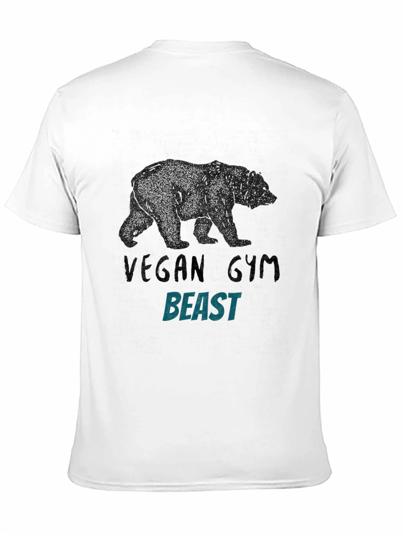 Black Vegan Gym Beast Graphic Tee - Black view 11
