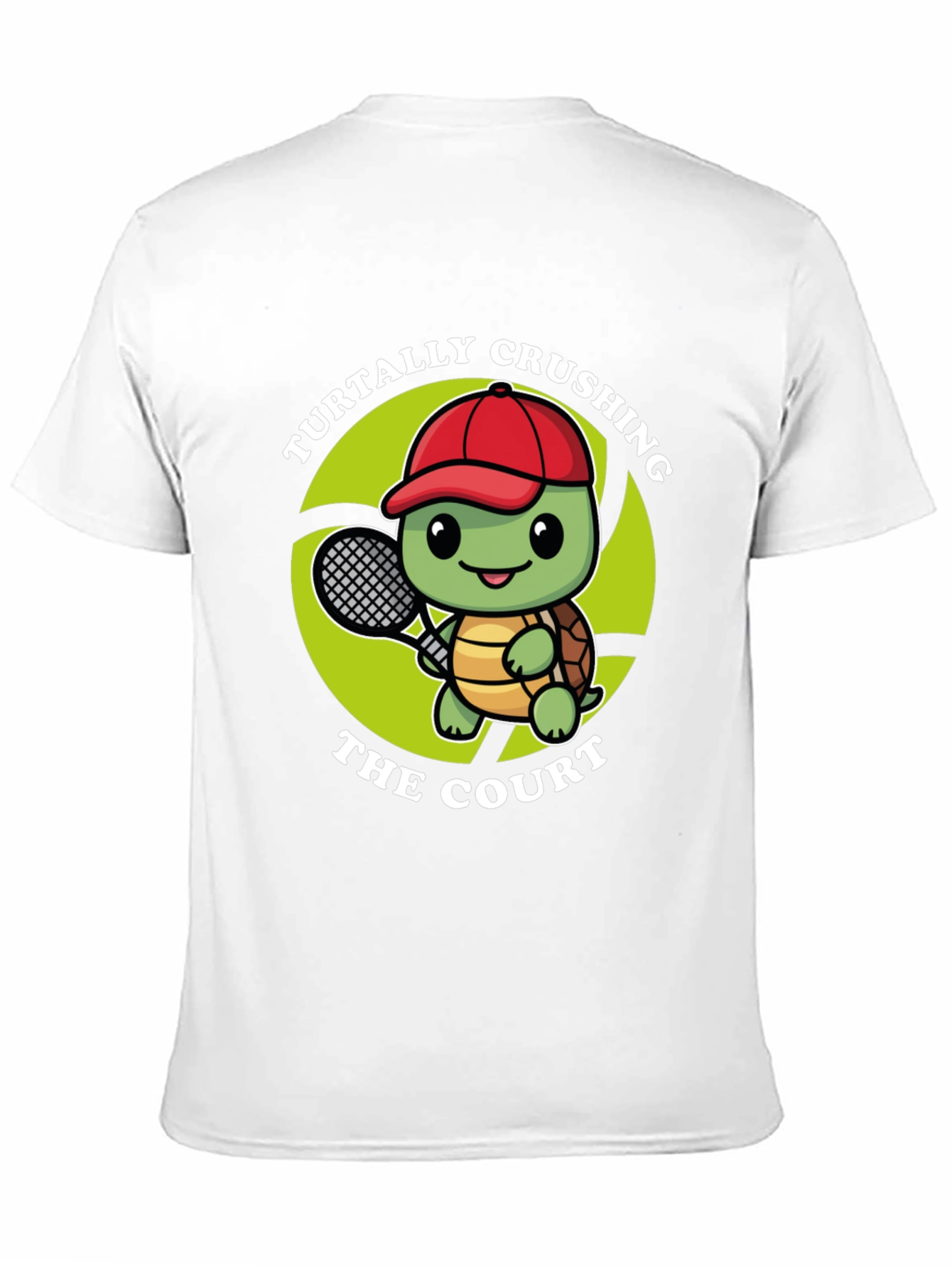 Black Turtally Crushing It! Tennis Turtle Graphic Tee view 11